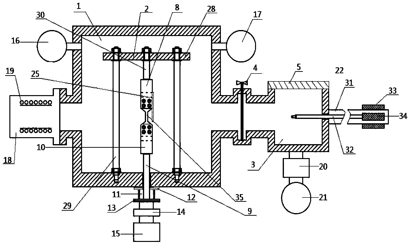 Hydrogen release testing device and method in material deformation process