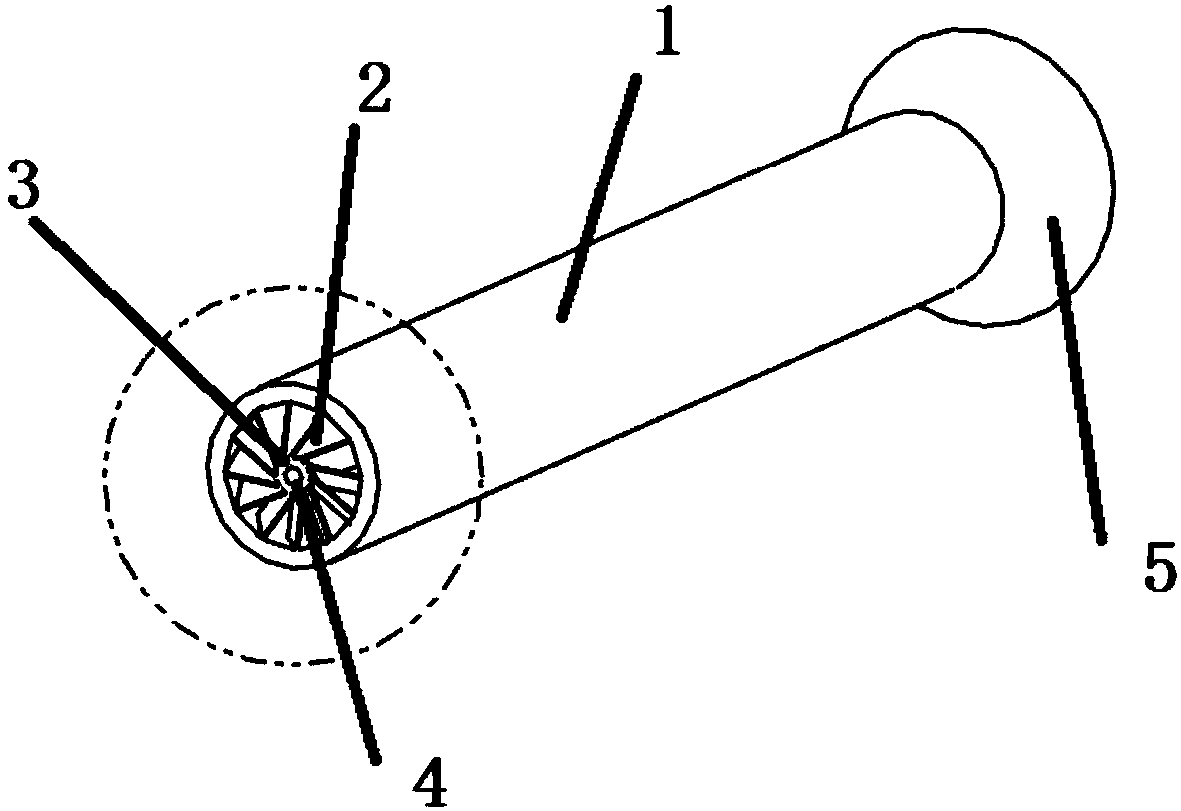 Micro engine combustion chamber evaporation pipe with inlet rotational flow blades