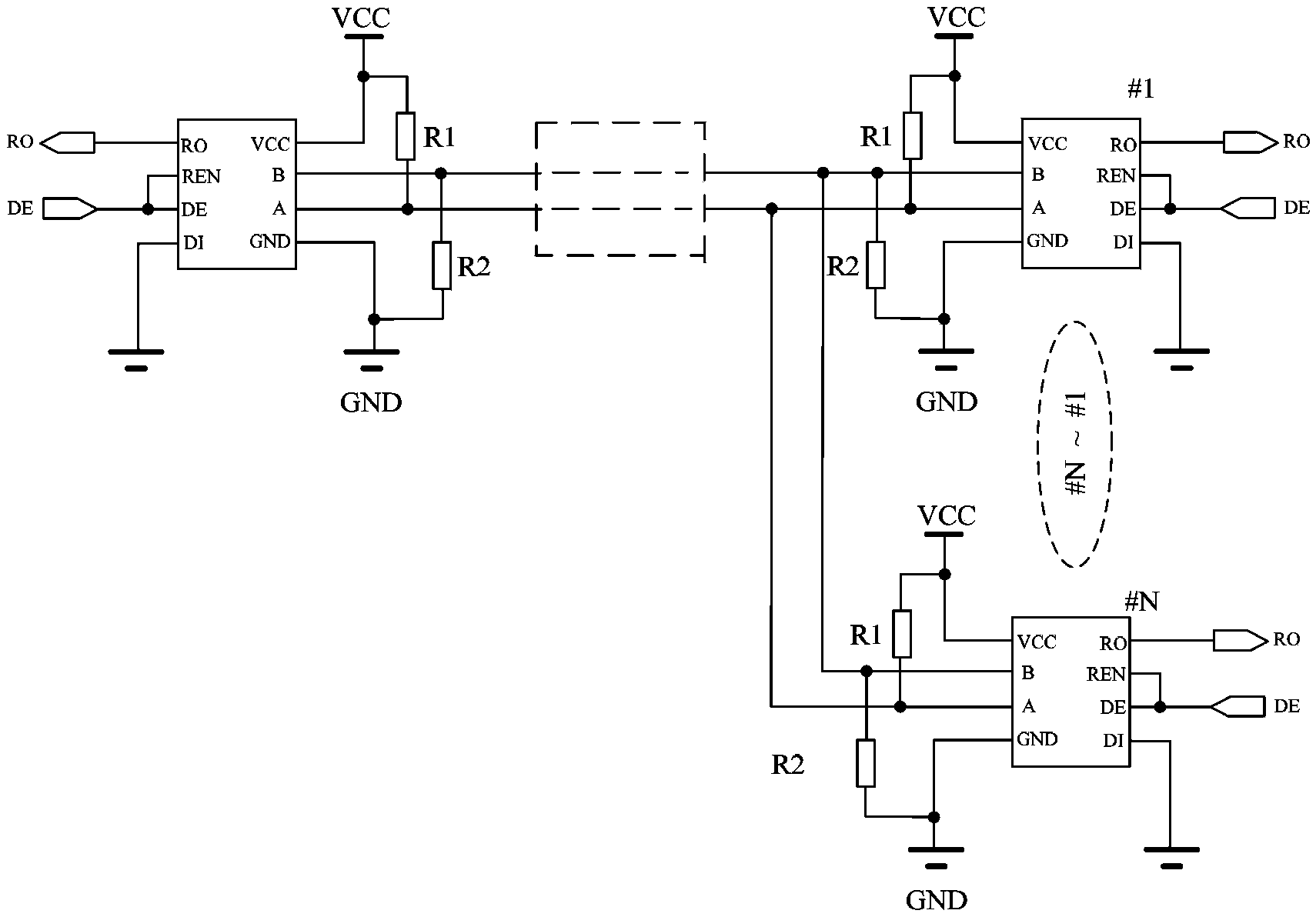 RS-485 communication interface polarity detection device, method and chip