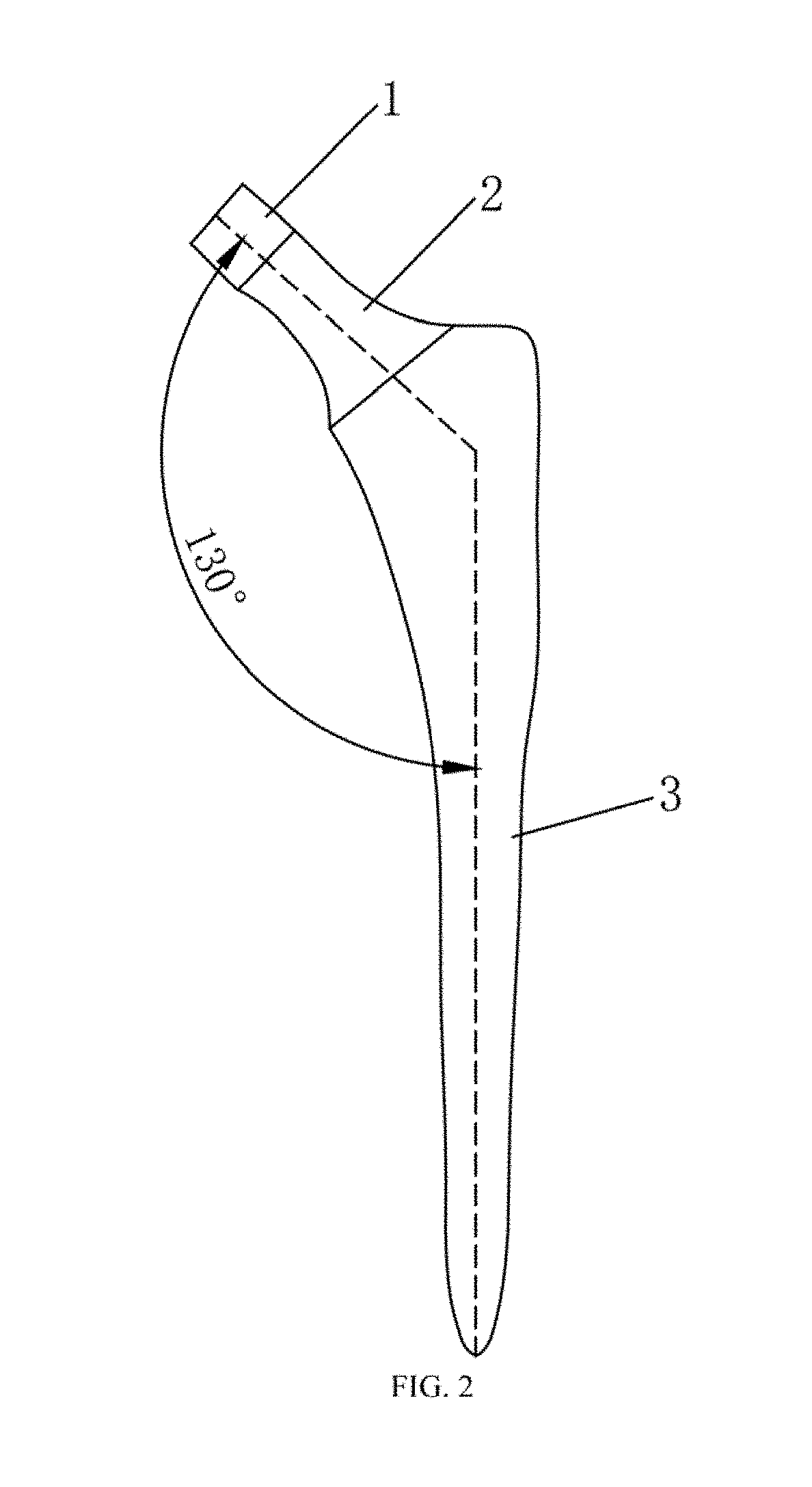 Artificial alpha femoral stem prosthesis