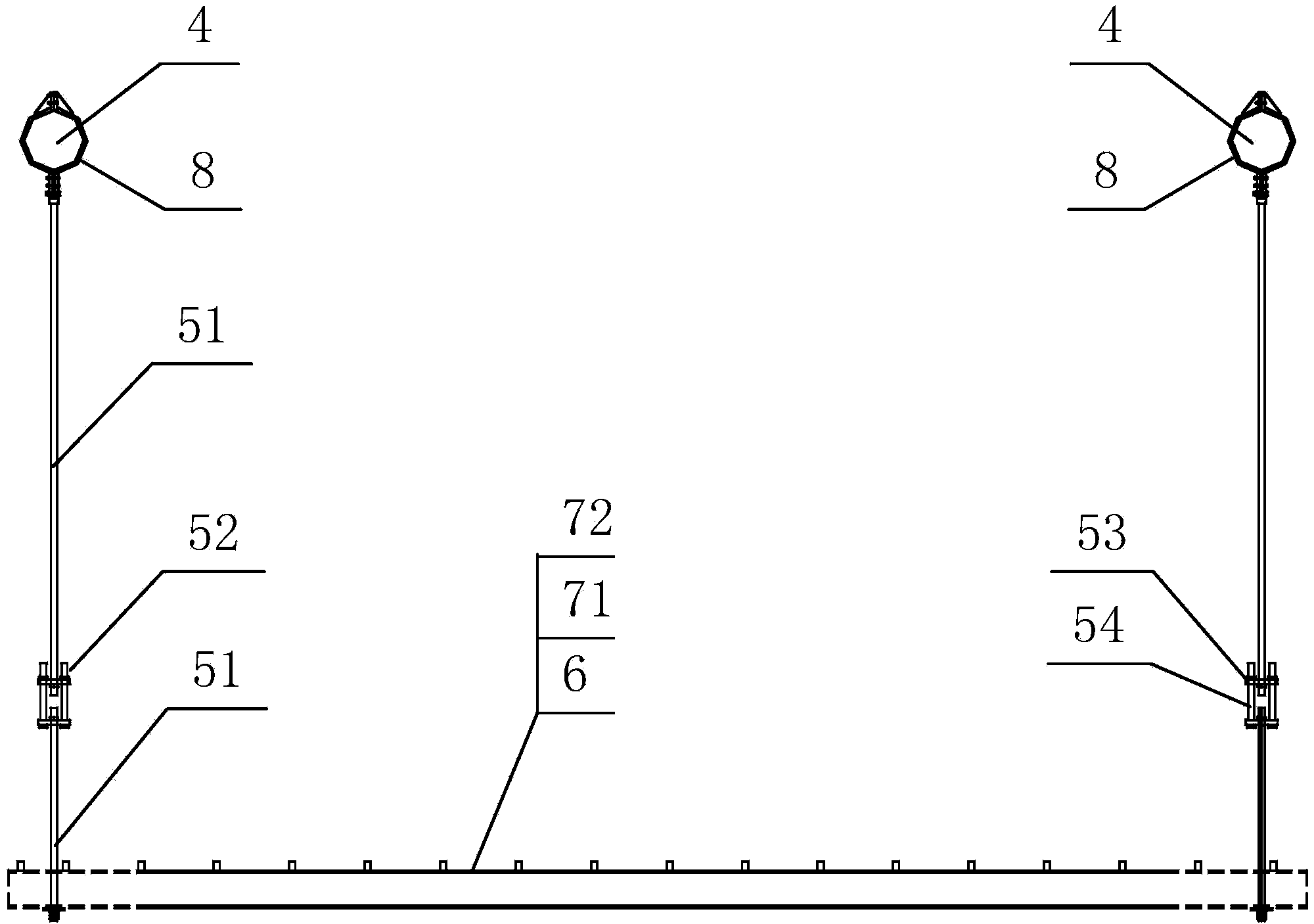 Overwater suspension cable trestle capable of being used for pumping concrete and construction method and application thereof