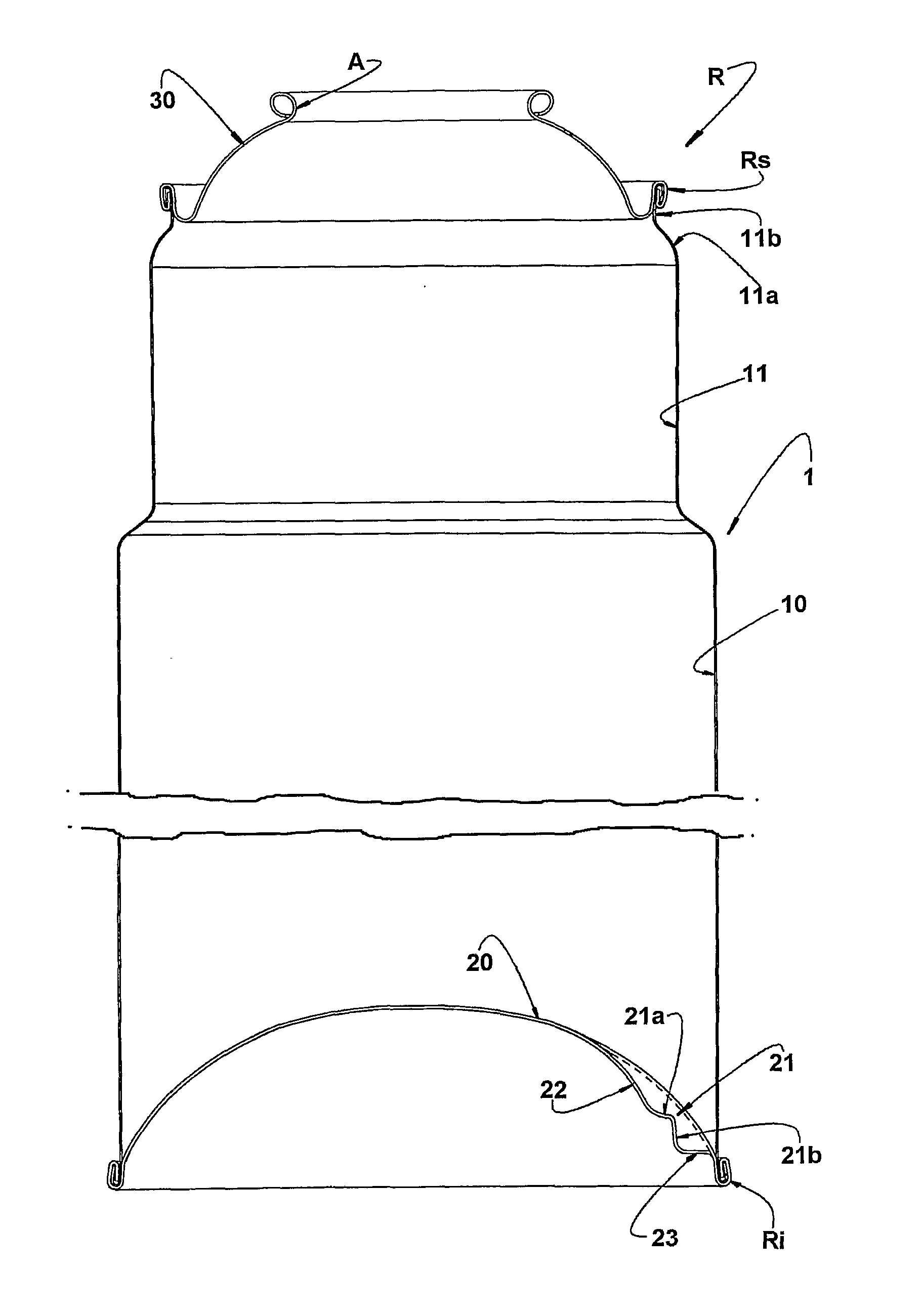 Container for pressurized fluids