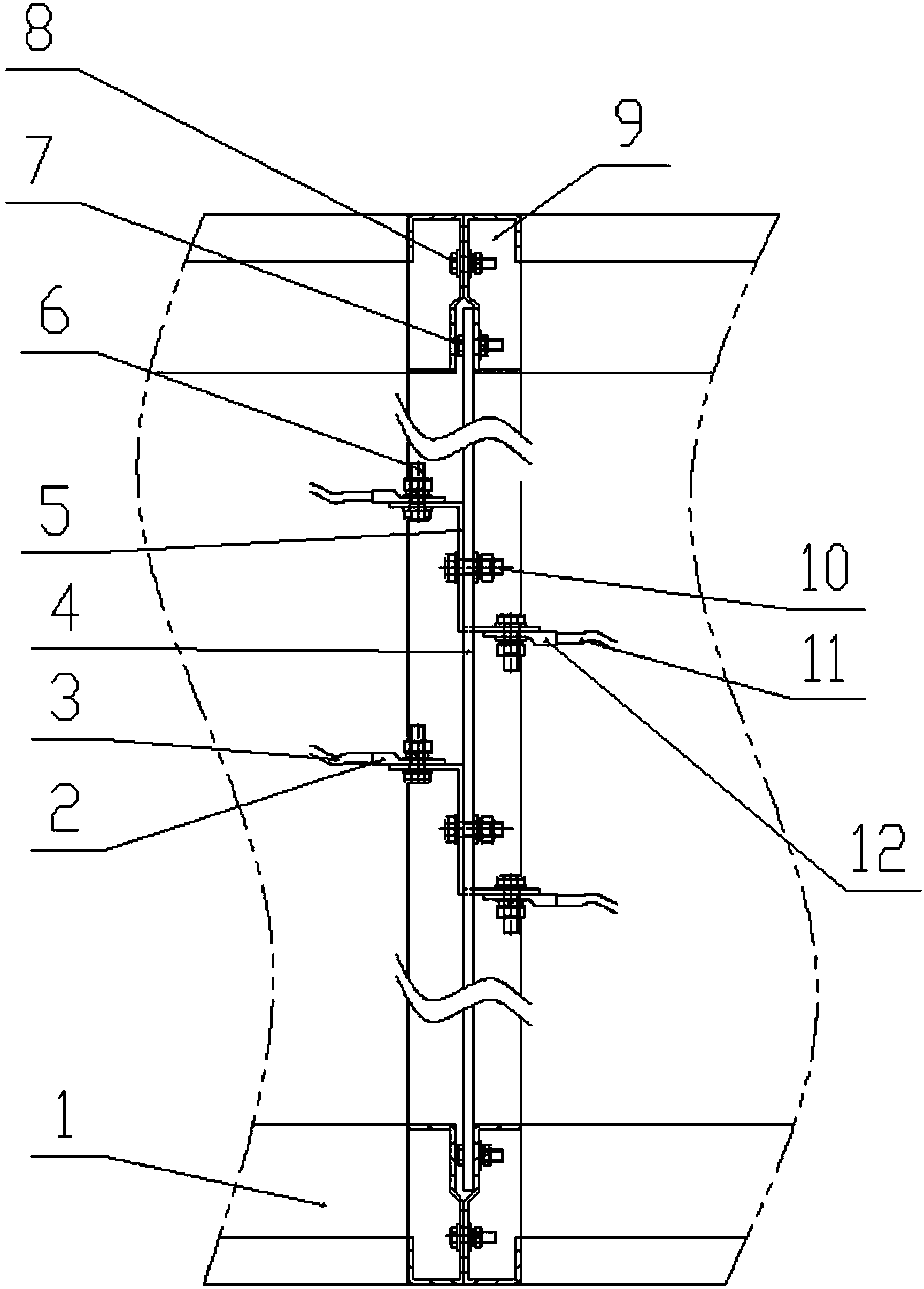 Power device combined cabinet connecting device