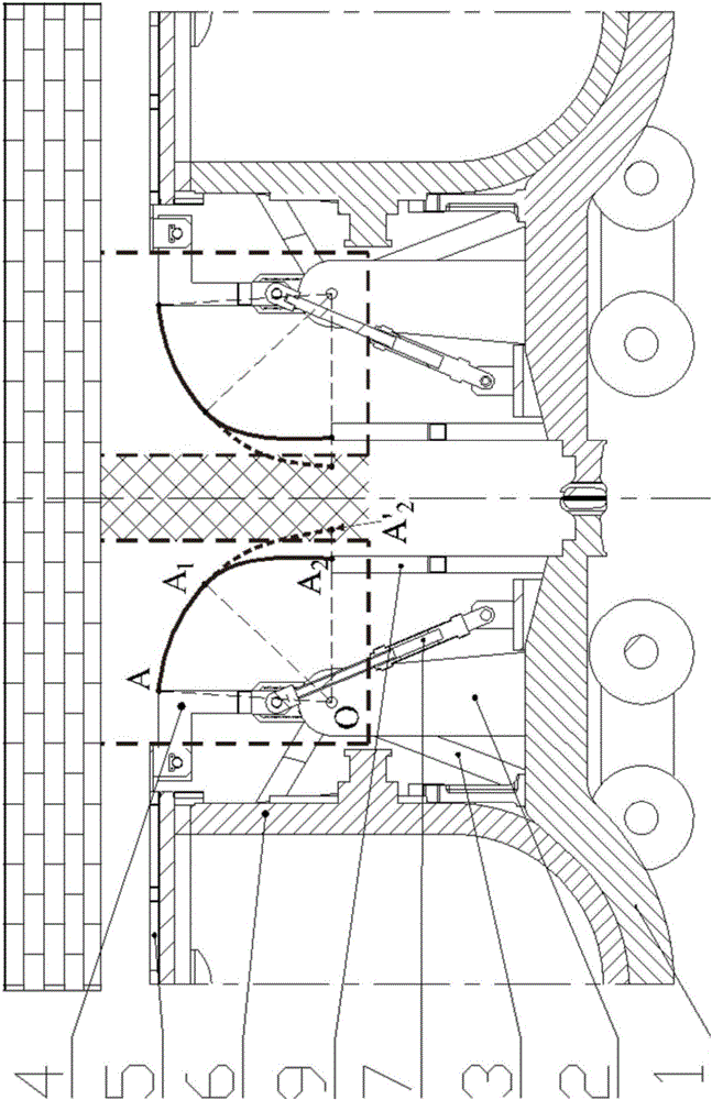 Safe and reliable two-section type covering and uncovering device for ladle