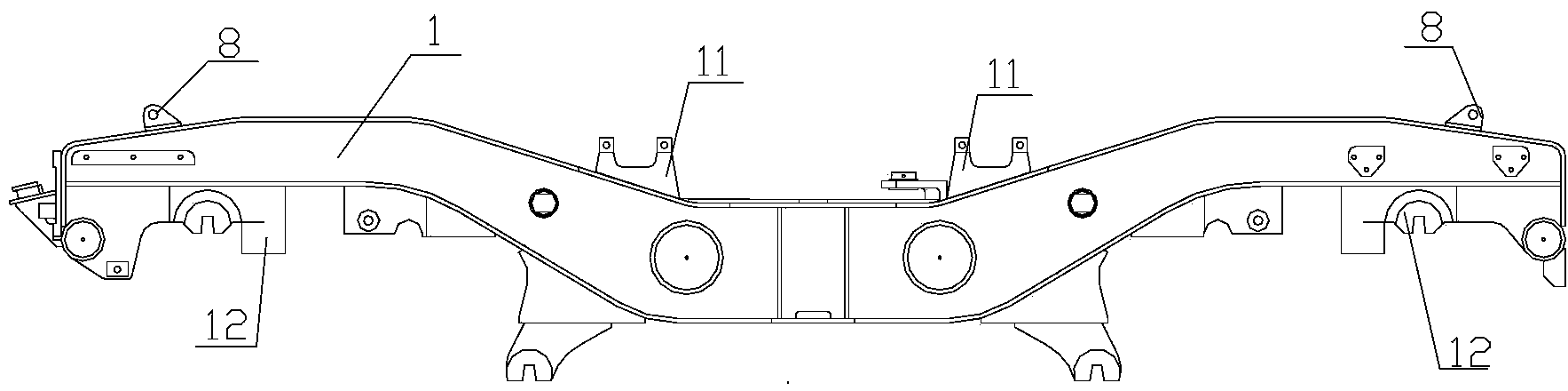 Railway-vehicle motor-car bogie frame