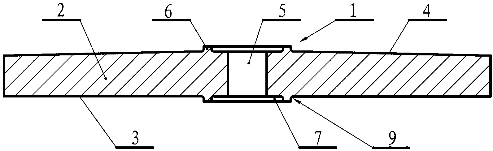 Annular heating furnace large soleplate adopting rolled blank and manufacturing method thereof