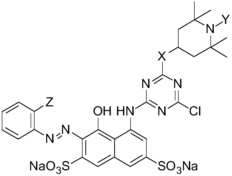 Red sunproof K-type active dye and preparation method thereof