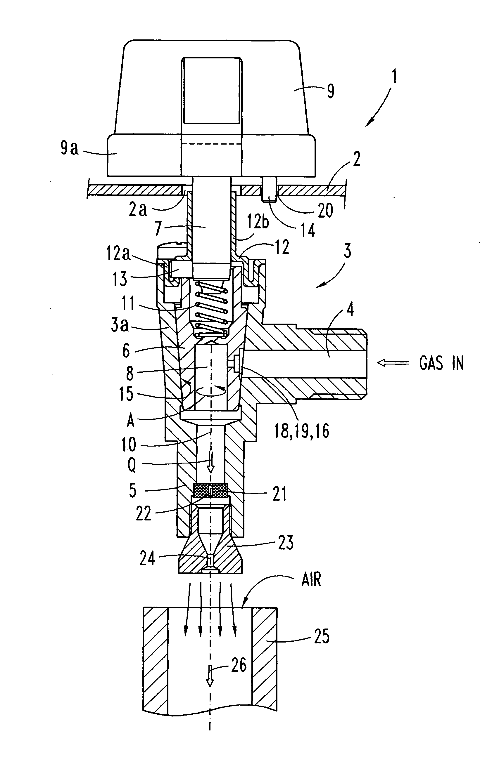 Multi-gas cooker, with a rotary valve provided with interchangeable regulating means