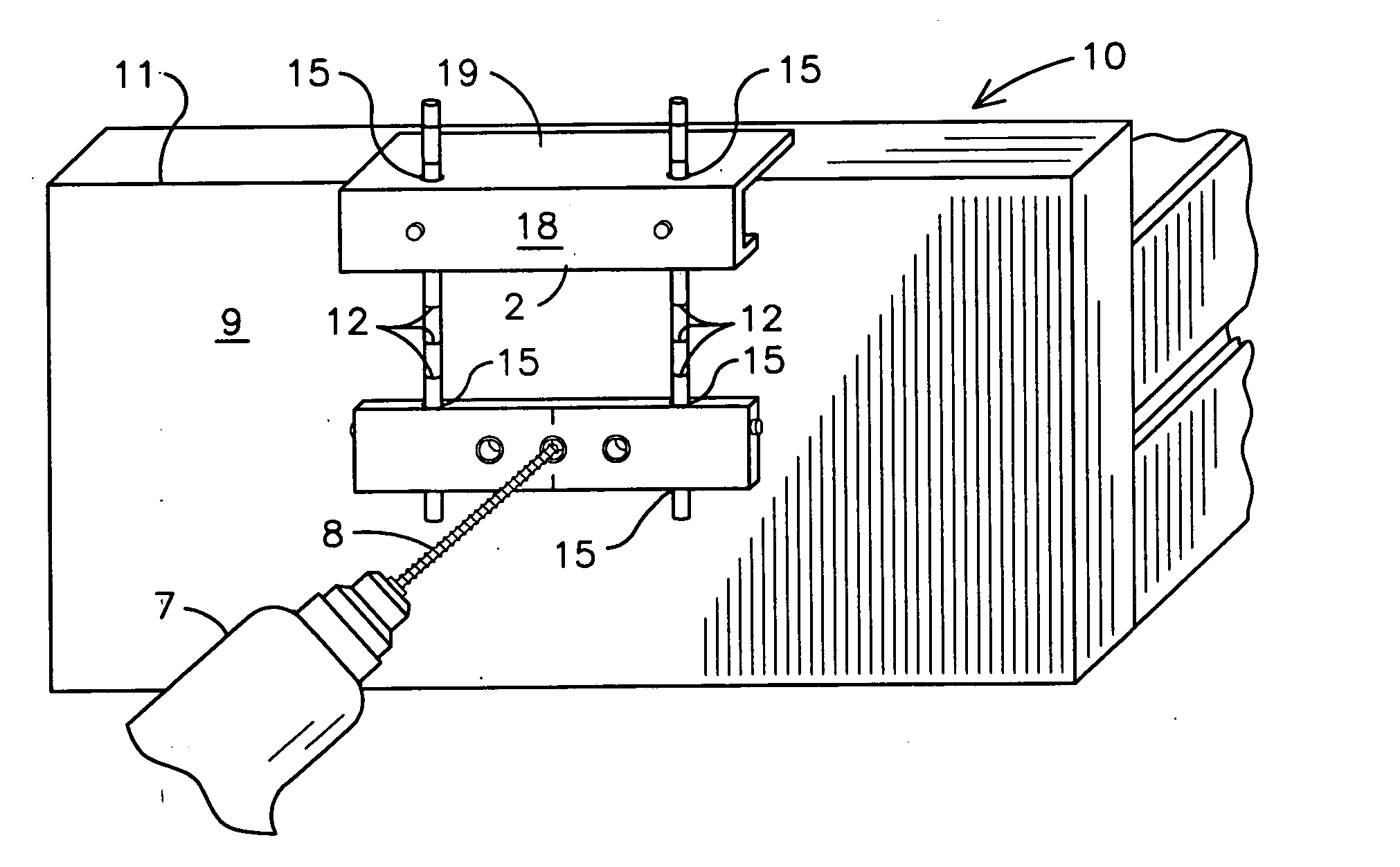 Drawer know pull measuring jig