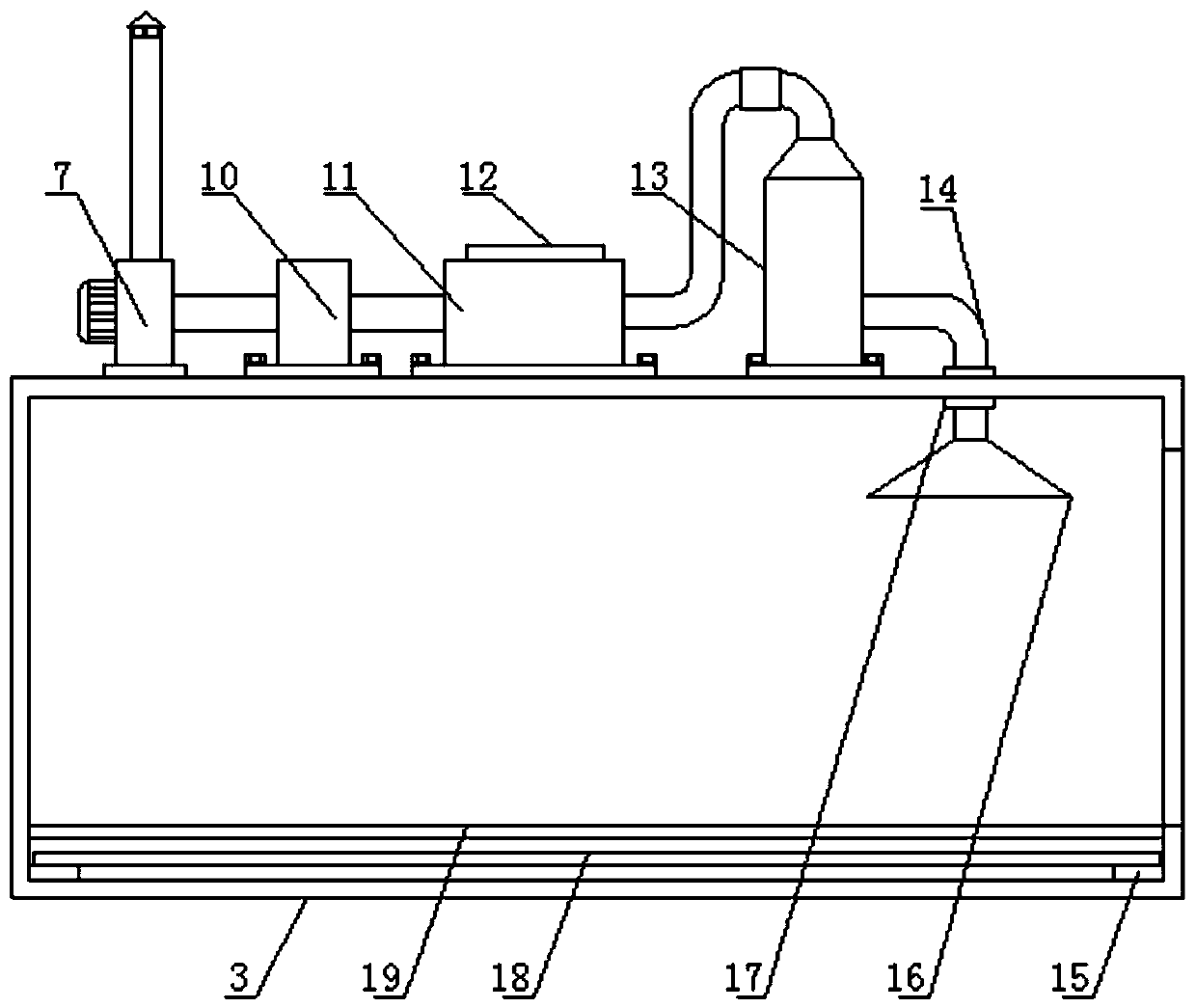 Waste gas treatment equipment for plastic product spraying