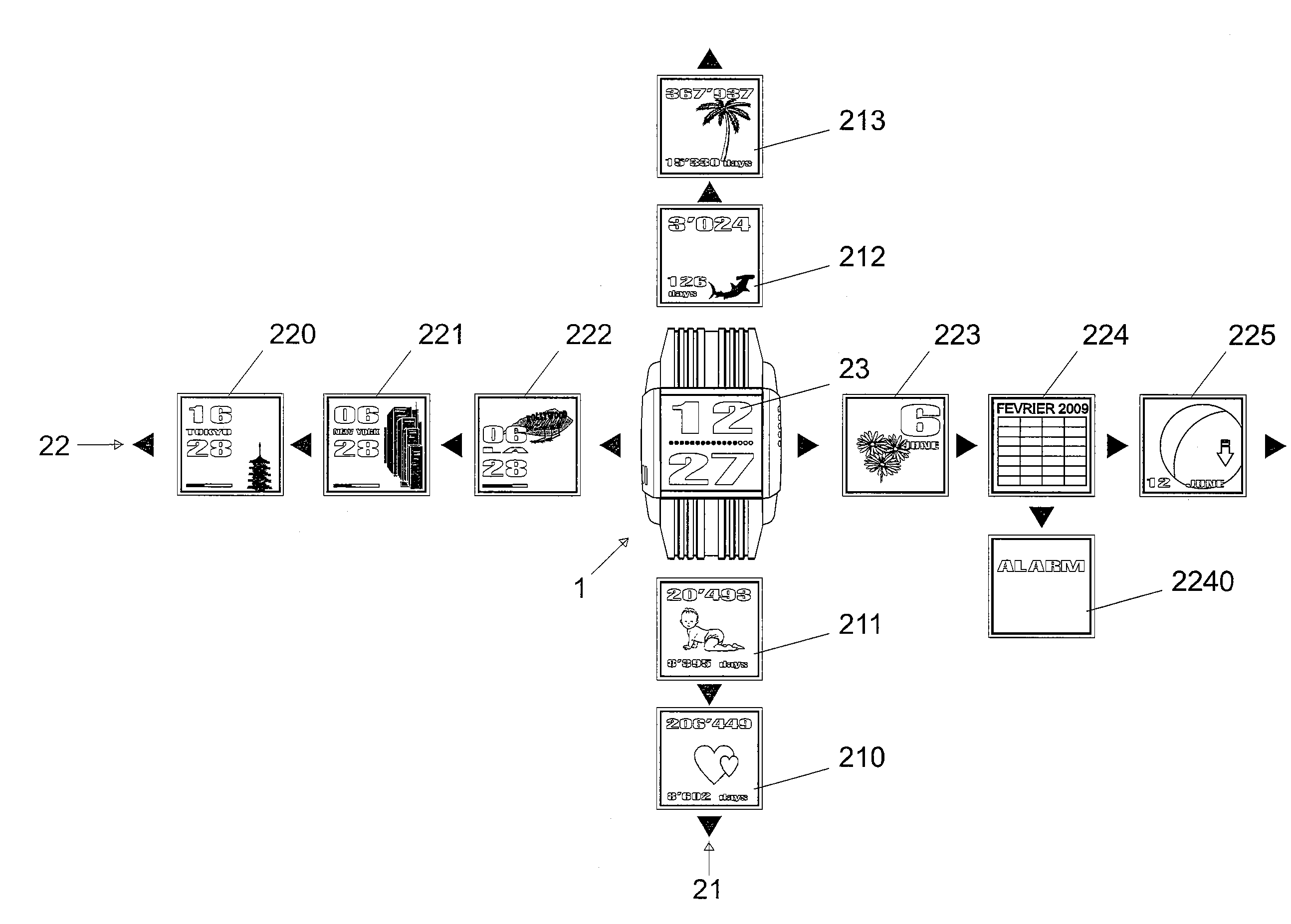 Wristwatch with electronic display