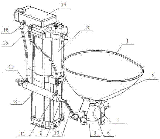 Direct discharging sealing system of closestool