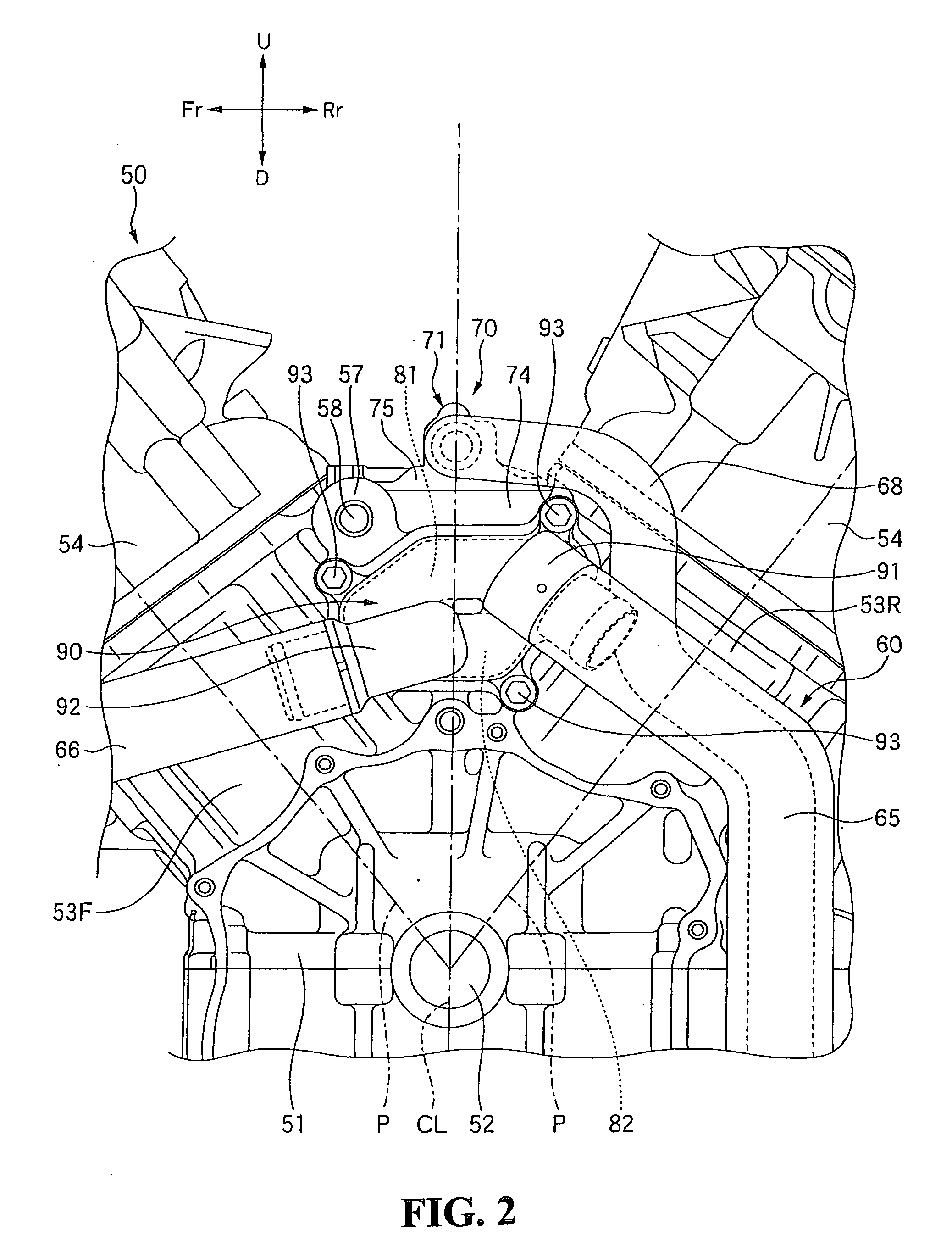 Cooling water passage structure for engine