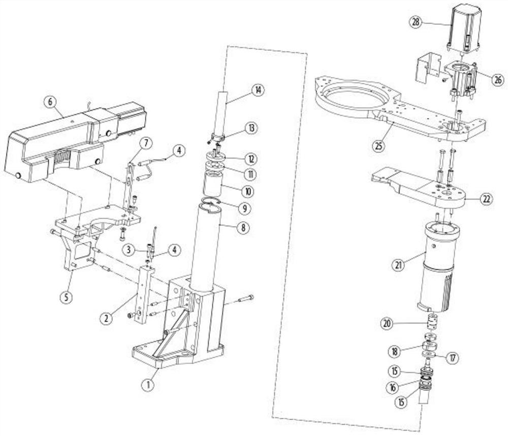 Rotation and lifting transmission mechanism of hosiery machine