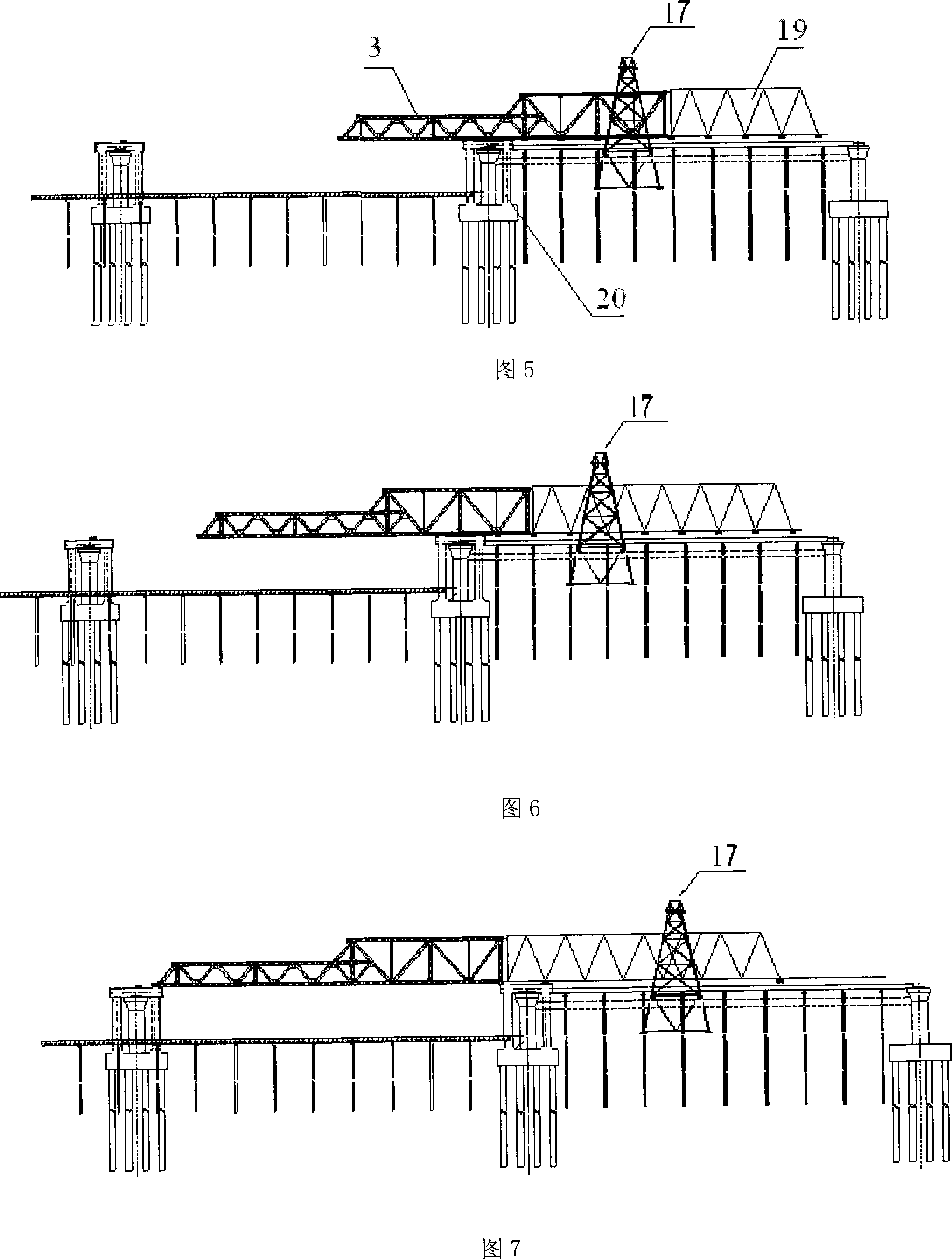 Portrait multi-point continuously dragging construction method for trussed steel beam