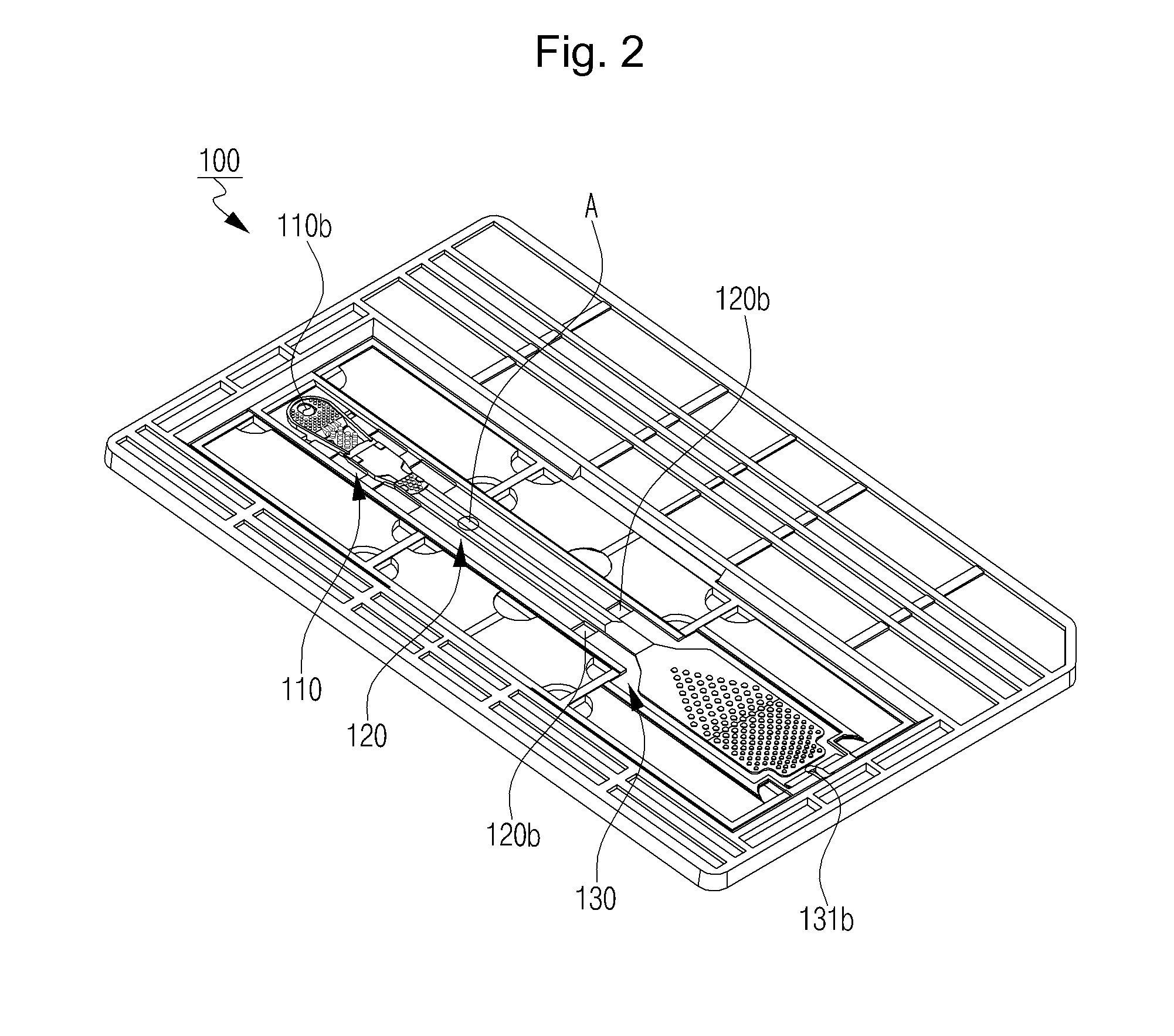 Chip for analyzing fluids being moved without an outside power source