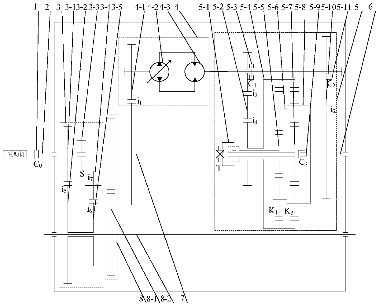 Multi-mode switching power transmission system with variable planetary gear characteristic parameters