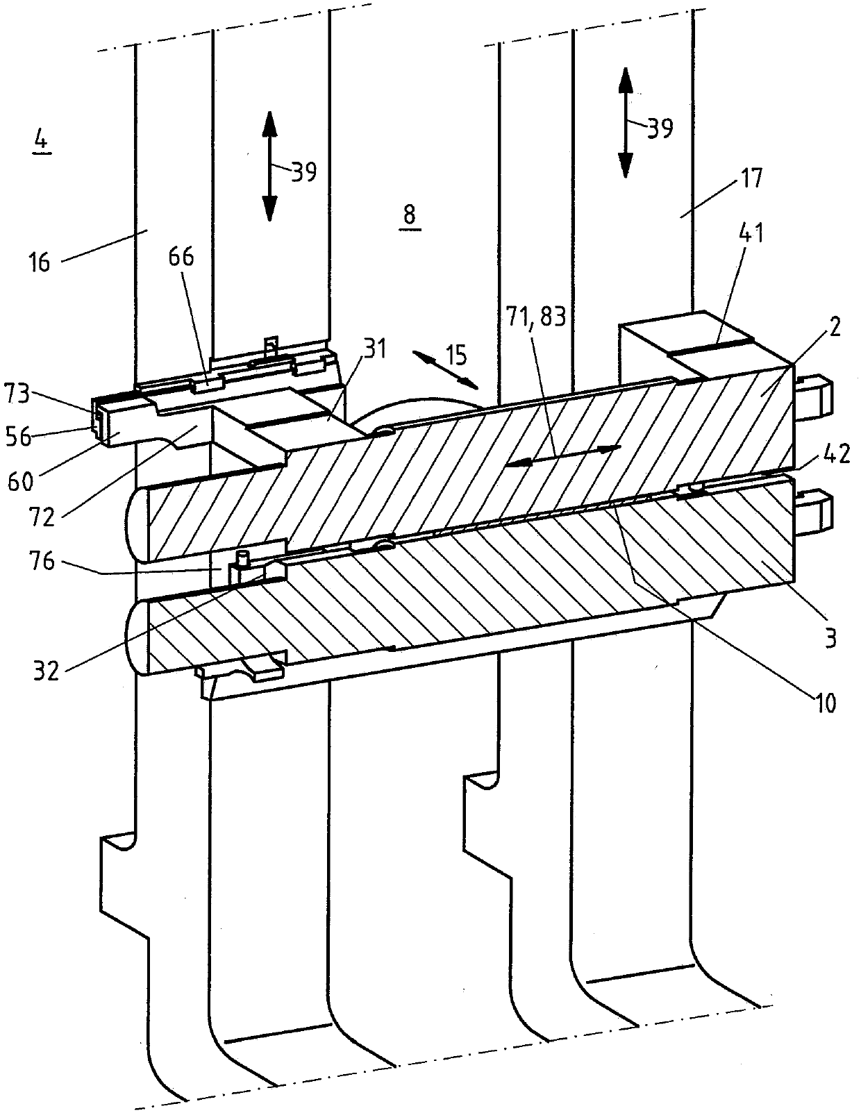 Roll stand and method for changing work rolls