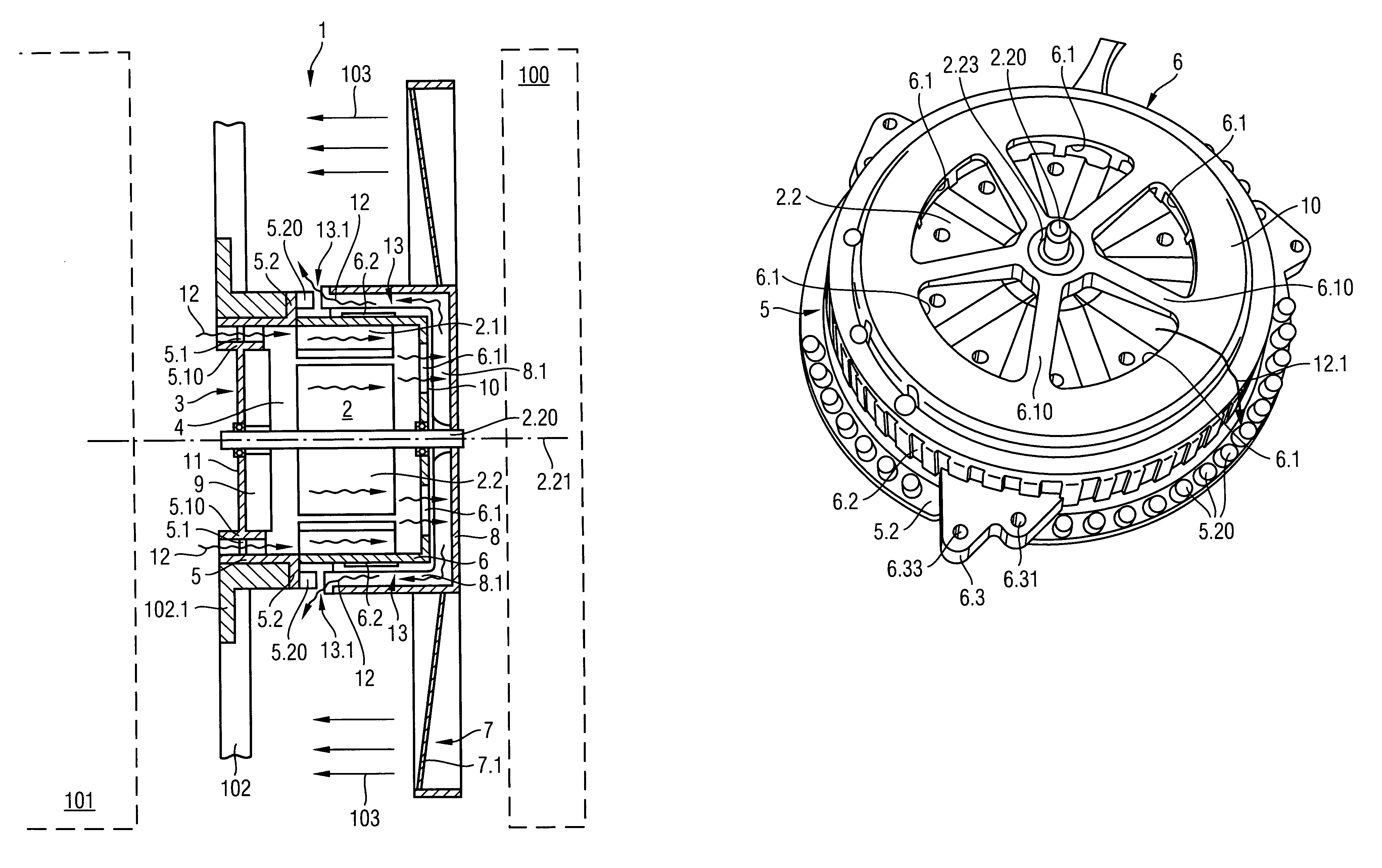 Cooling fan with electric motor