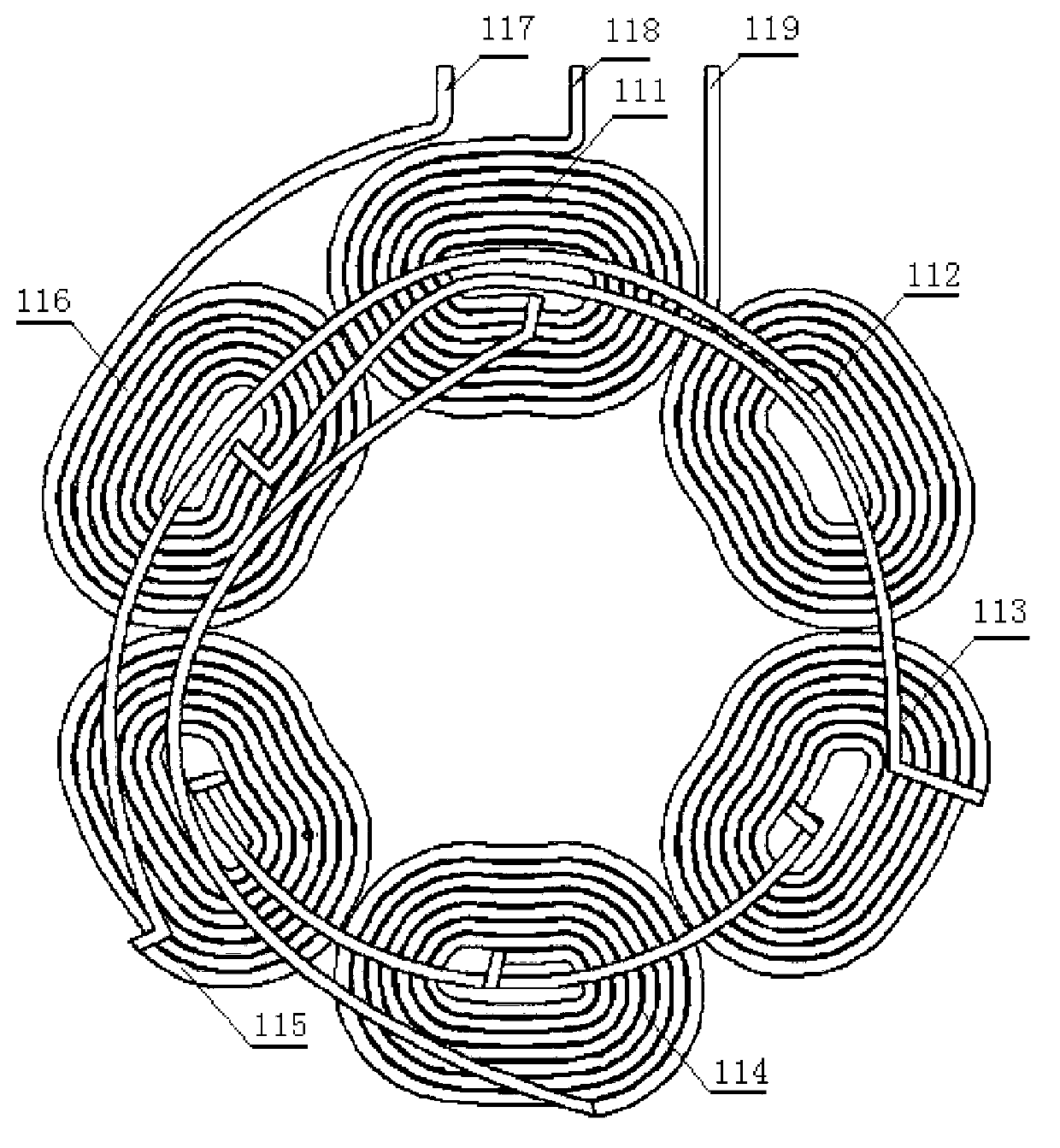 Armature plate and synchronous motor suitable for plate type coreless permanent magnet synchronous motor