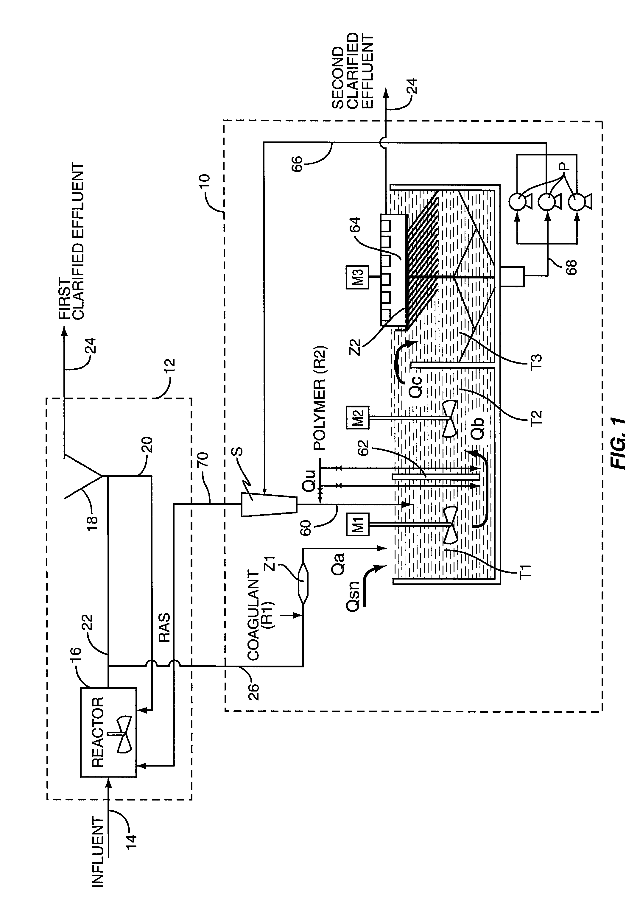 Combined biological and ballasted flocculation process for treating wastewater