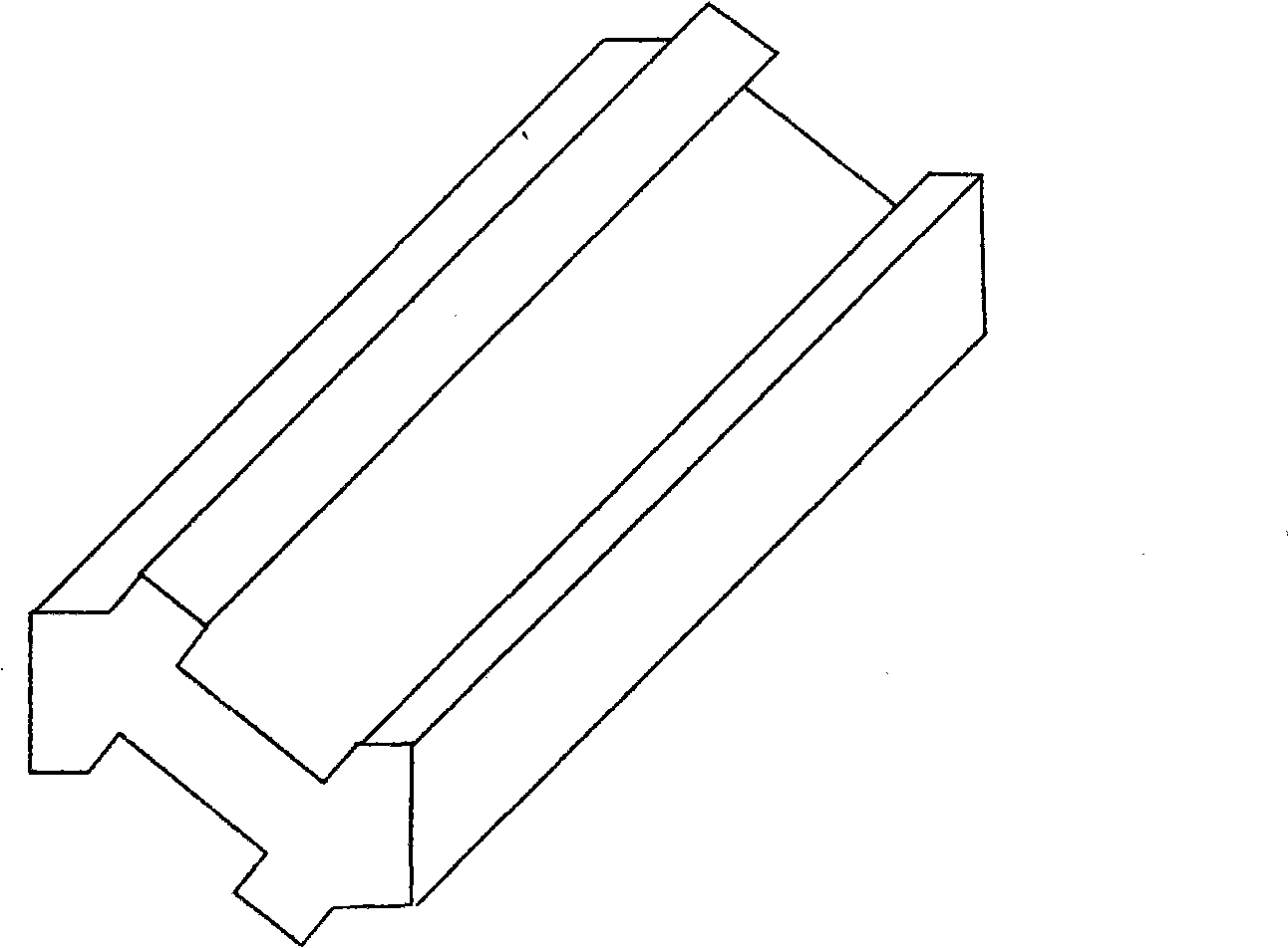 Building block for tilted H-shaped built and superposed wall