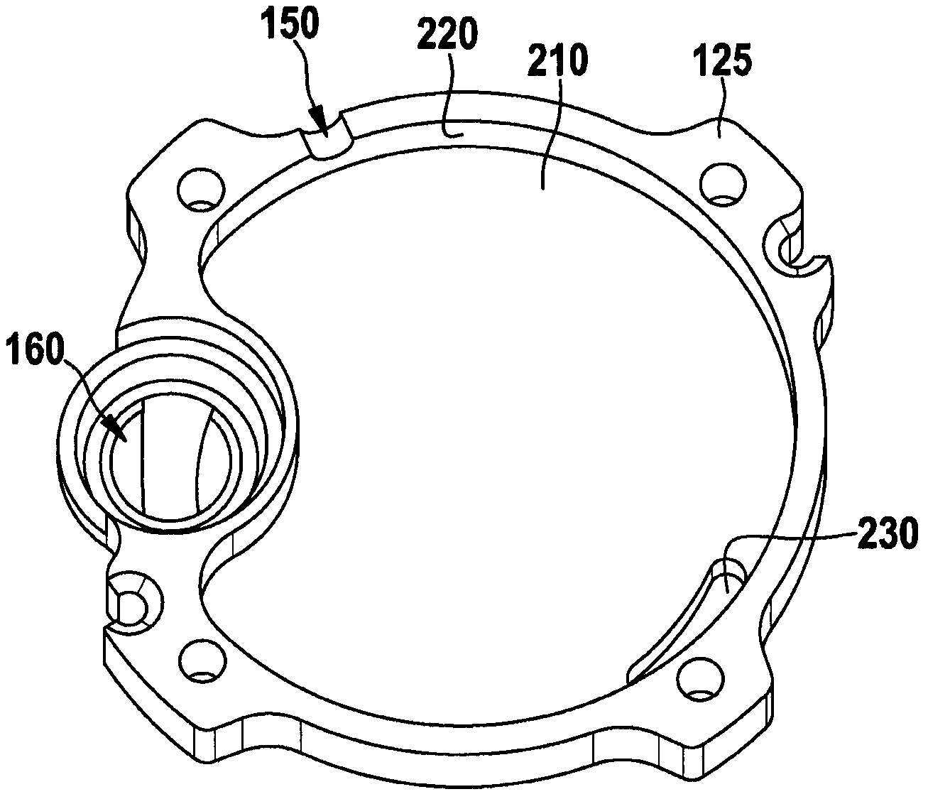 Gas pump with reduced noise generation