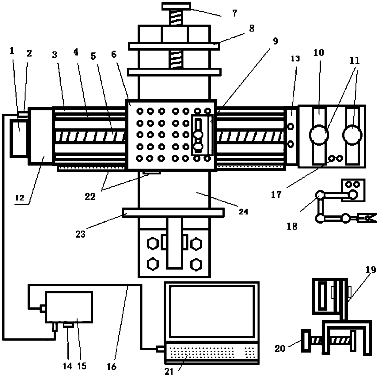 A calibration device for steam turbine differential expansion and valve position instrumentation