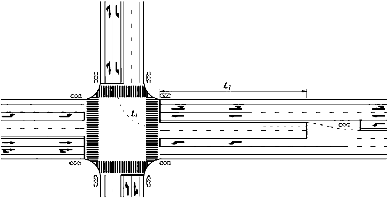 Method for eliminating left-turn phase of intersection by borrowing opposite exit lane