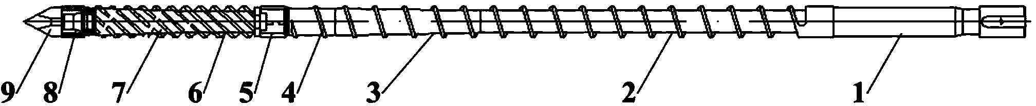 Threaded rod for polymer microcellular foaming injection molding