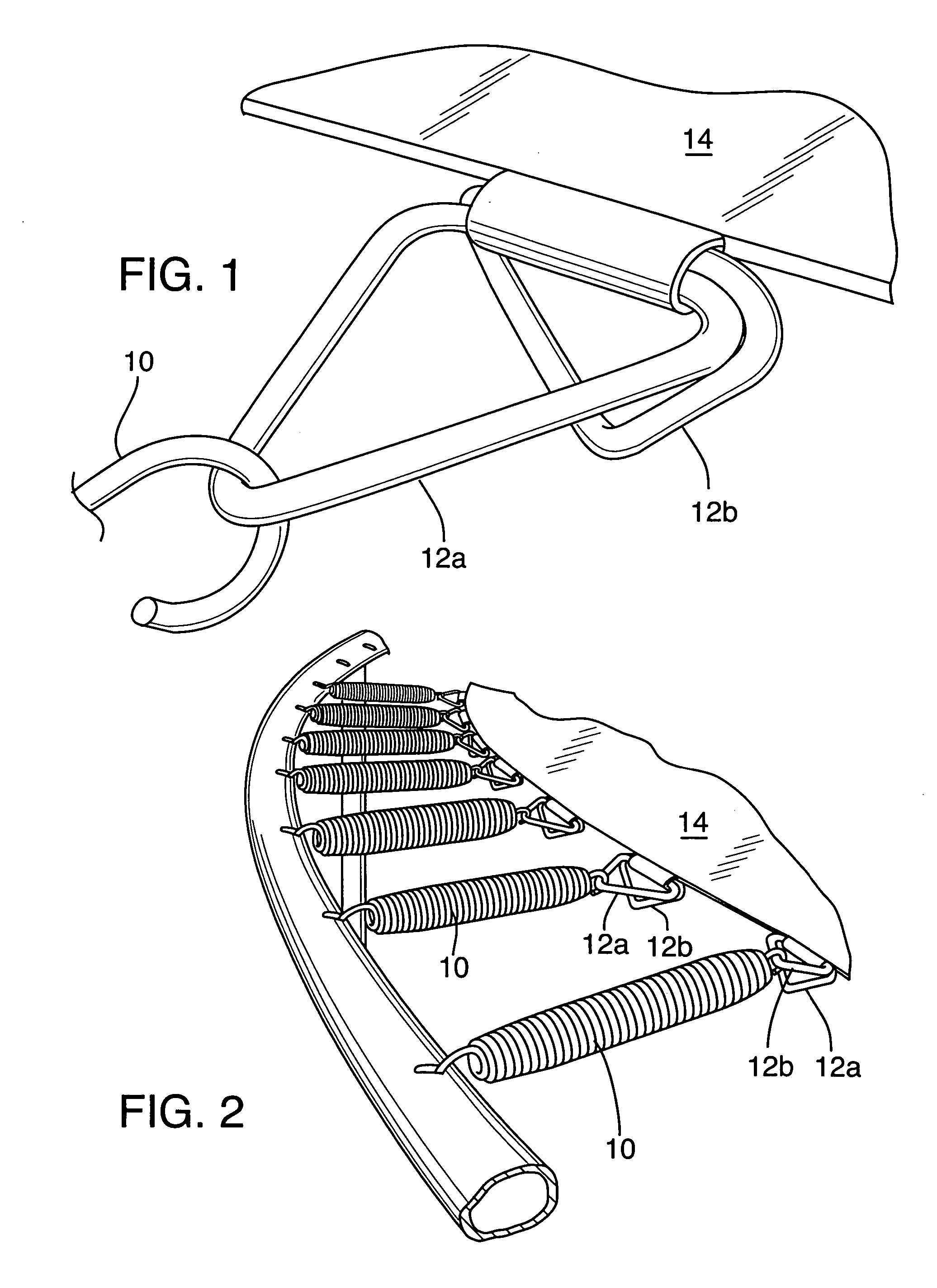 Trampoline system with systematically phased spring elements