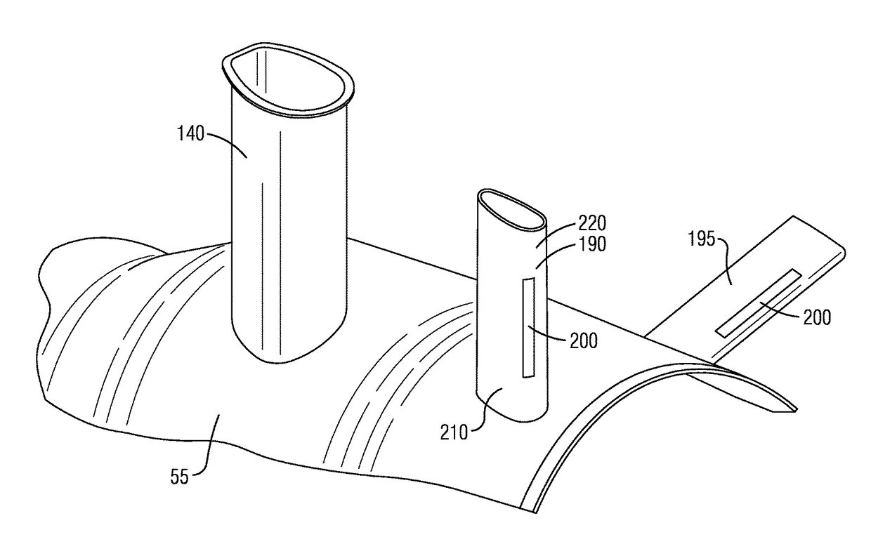 Turbine exhaust cylinder strut strip for shock induced oscillation control