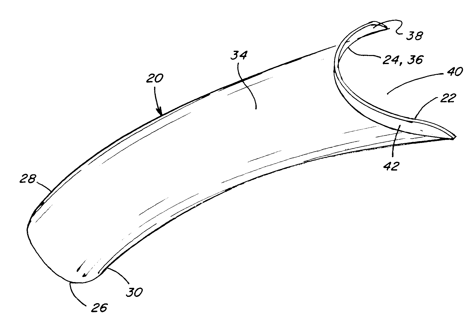 Artificial nail with upstanding feature and method of use