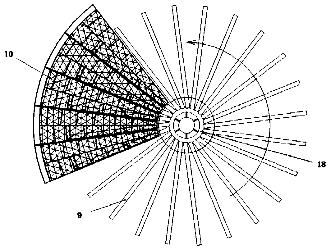 Turning plate material tray for material transfer