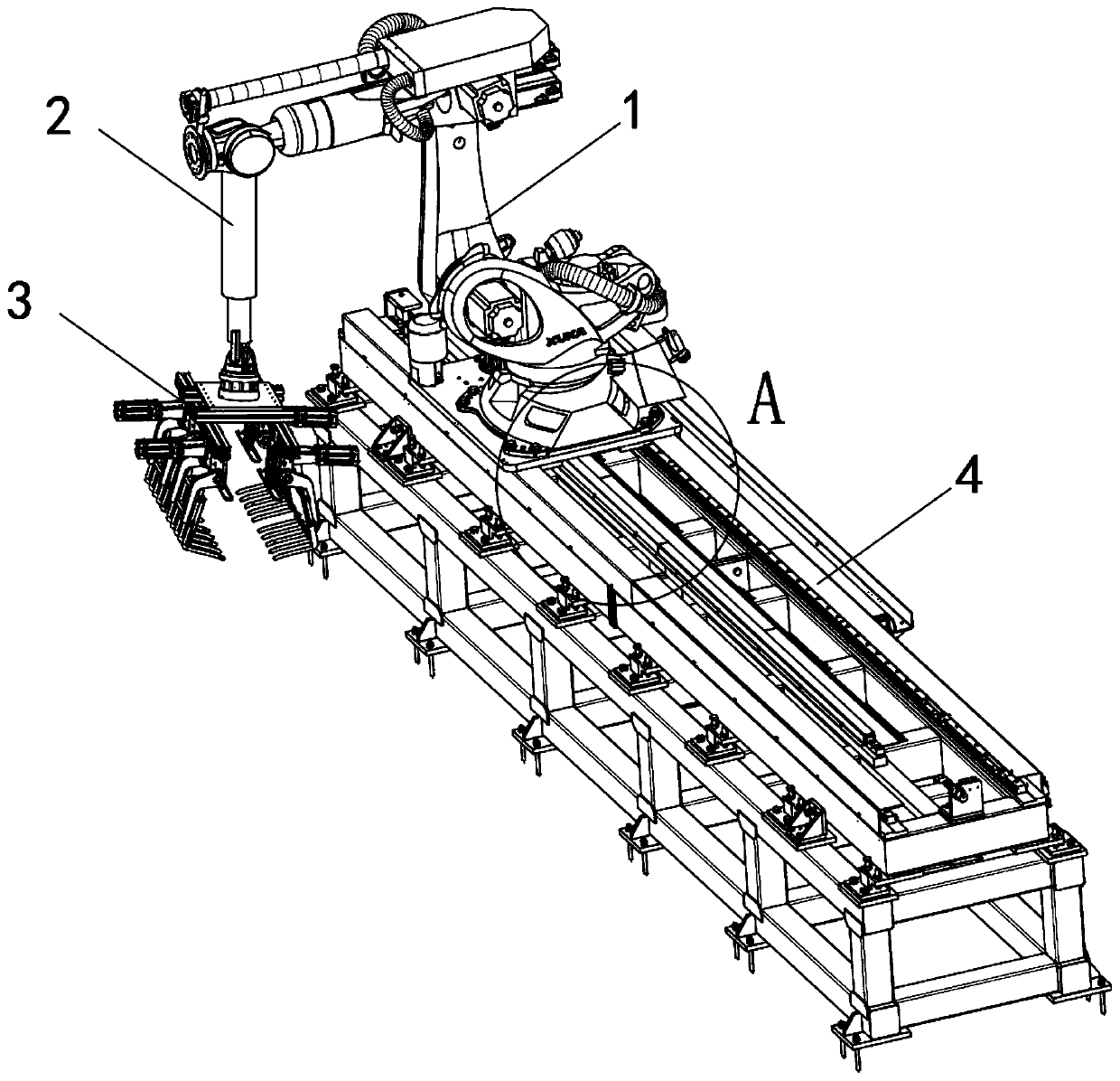 Automatic loading and unloading robot for part machining