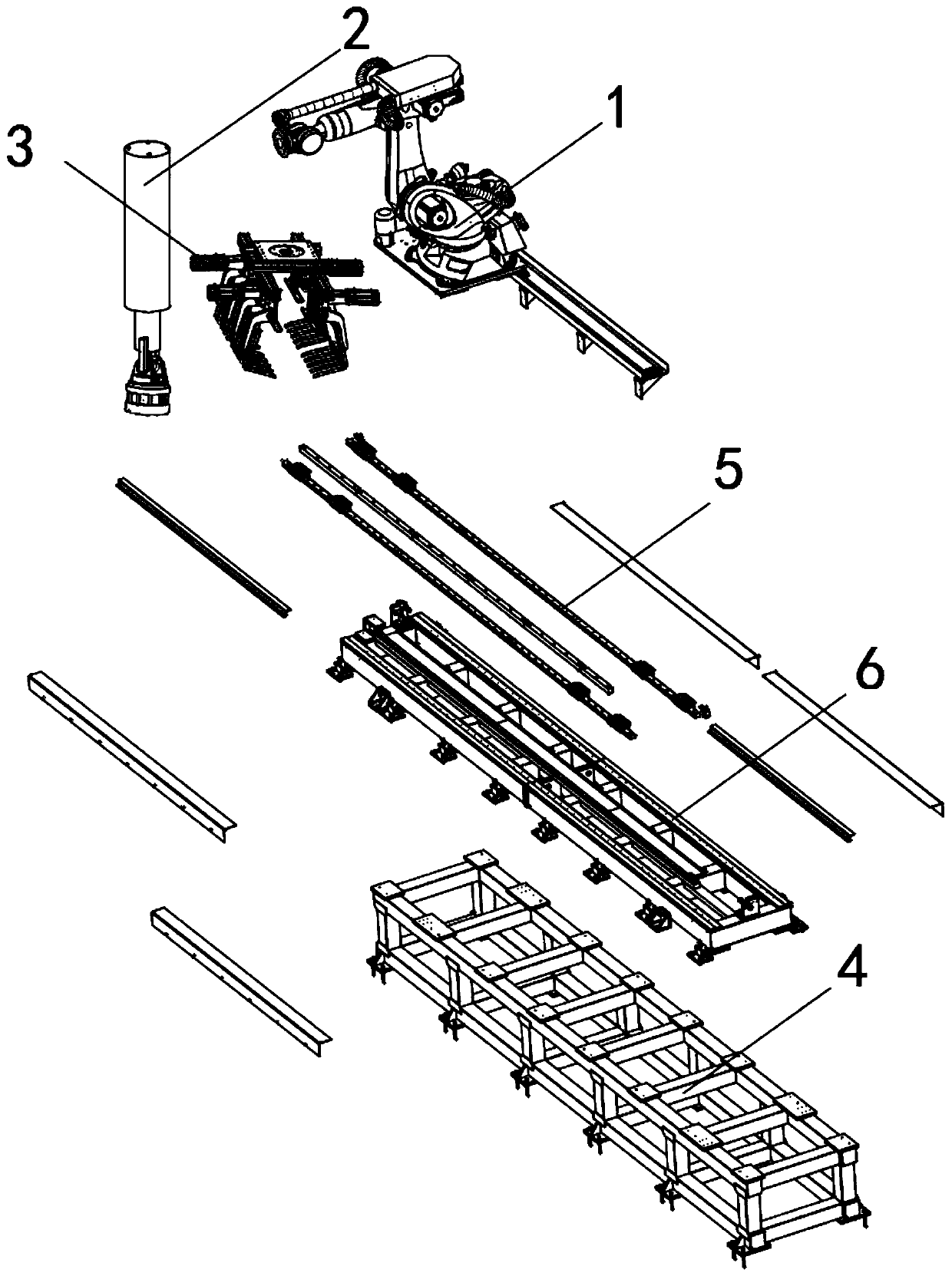 Automatic loading and unloading robot for part machining