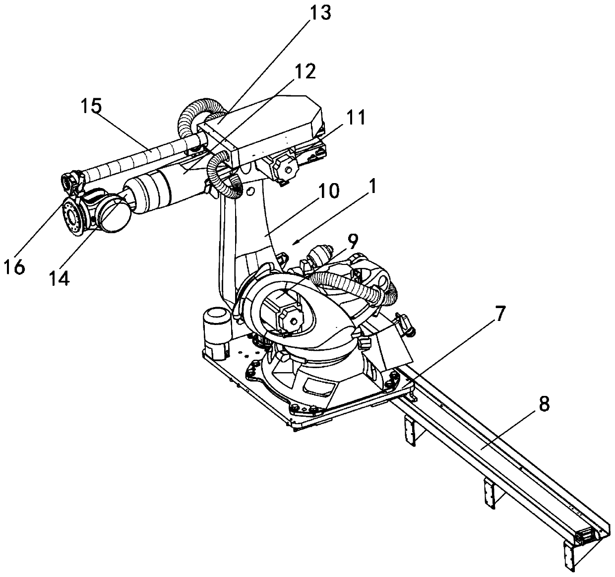 Automatic loading and unloading robot for part machining