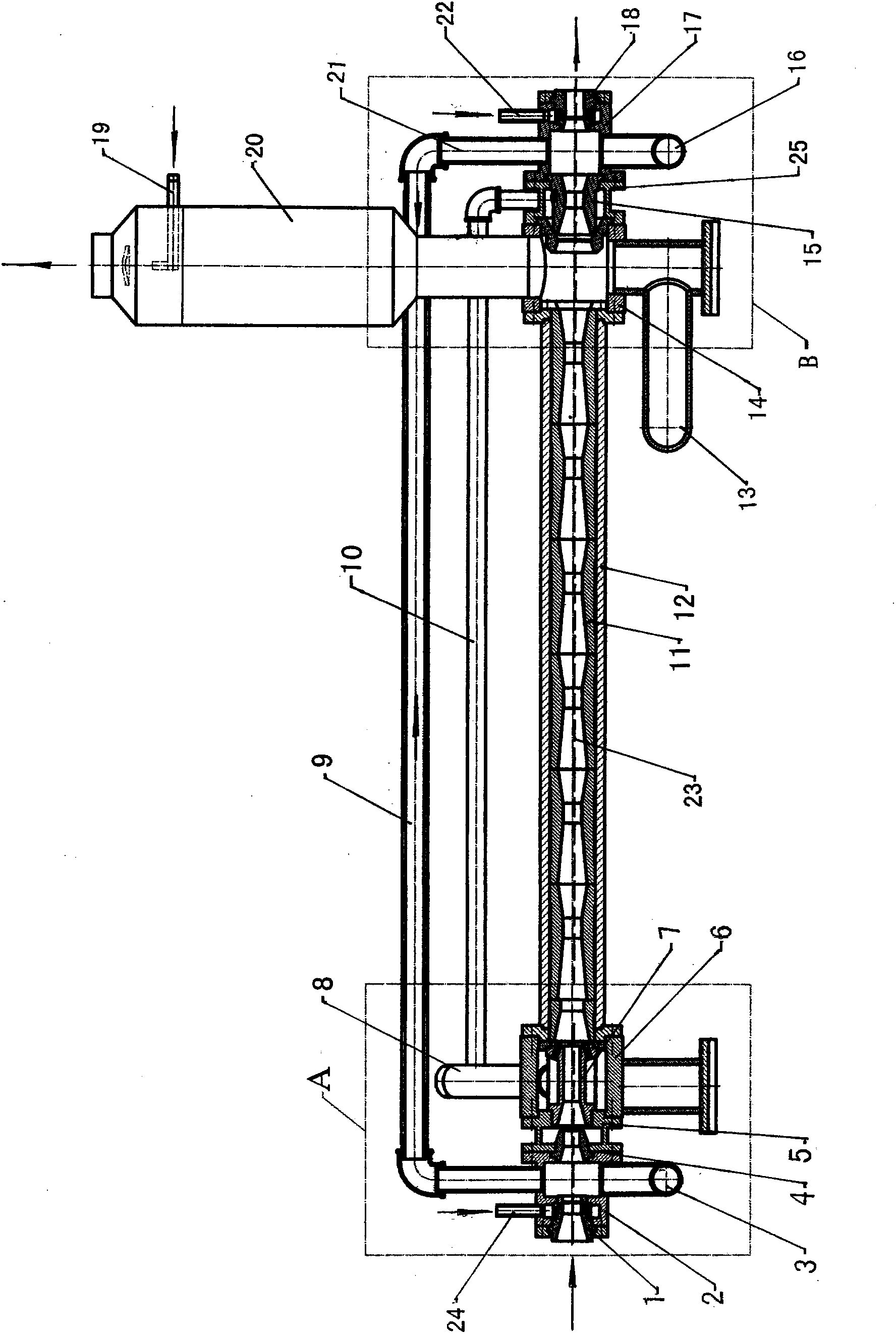 Steam-free passing water cooler