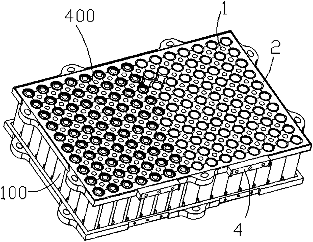 Installation structure of cylindrical battery pack