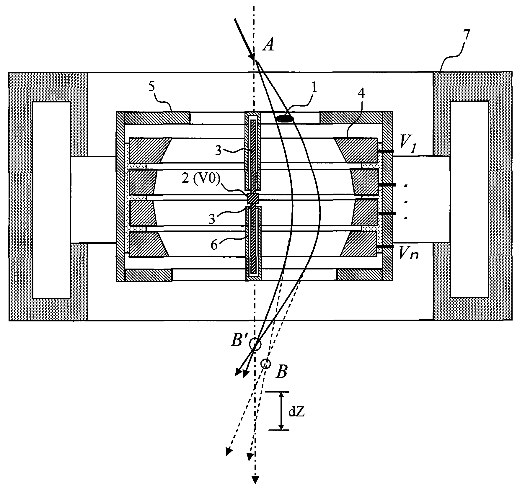 Charged particle beam trajectory corrector and charged particle beam apparatus