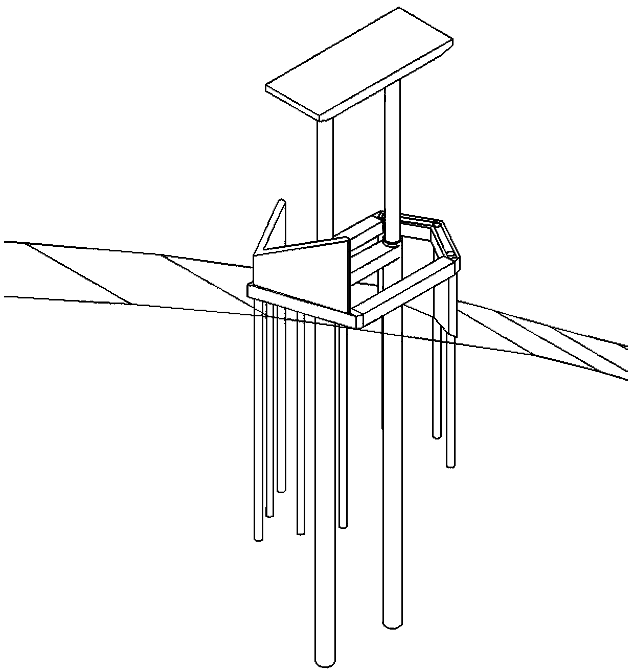 Space protection structure for bridge foundation and on rock cone slope