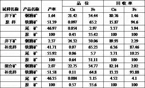 Beneficiation process for refractory micro-fine particle-graded iron-copper ore