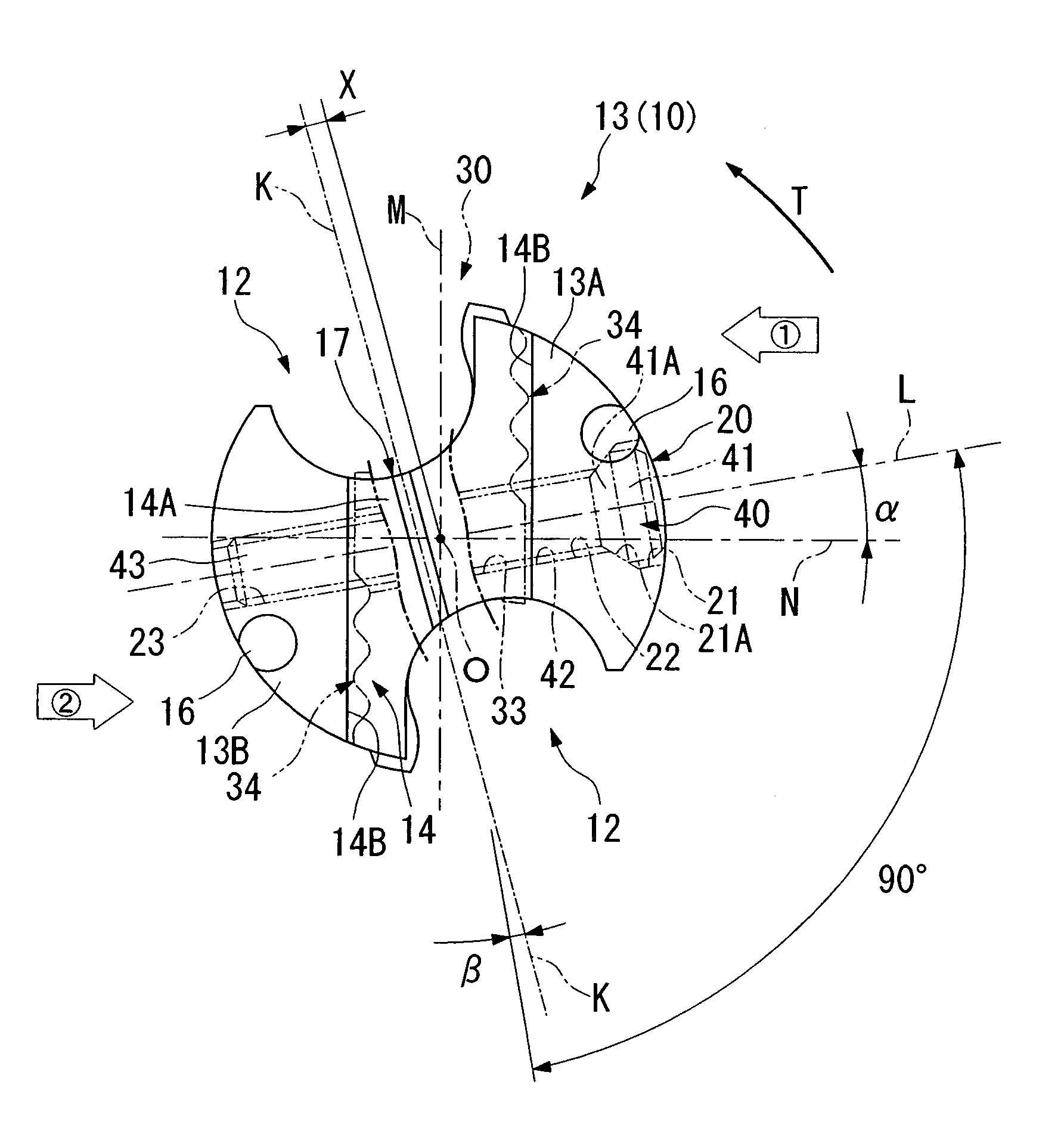 Throw-away tipped drill, throw-away tip, and drill main body