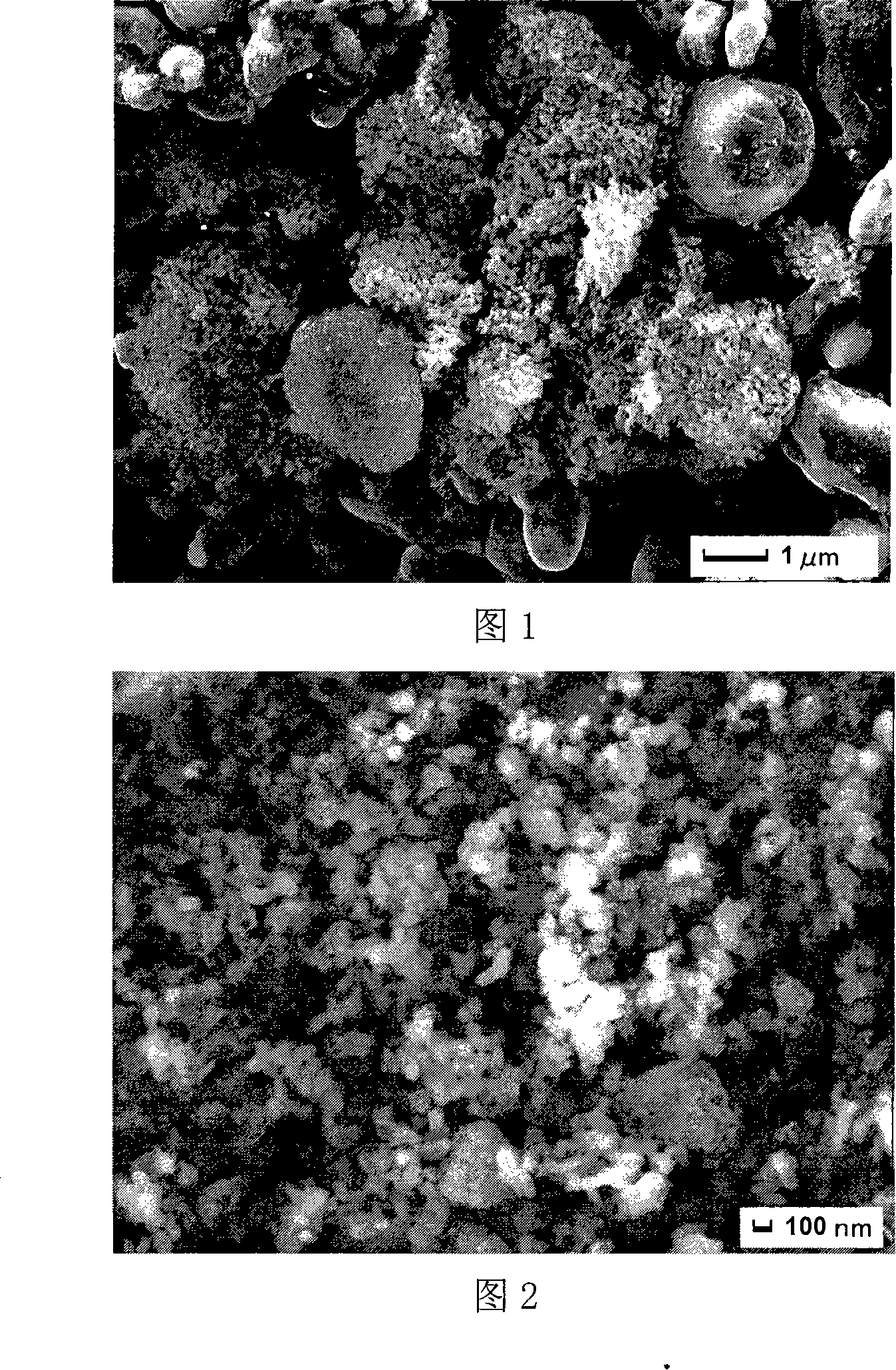 Mechanical process of preparing composite nanometer ceramic and micron metal powder