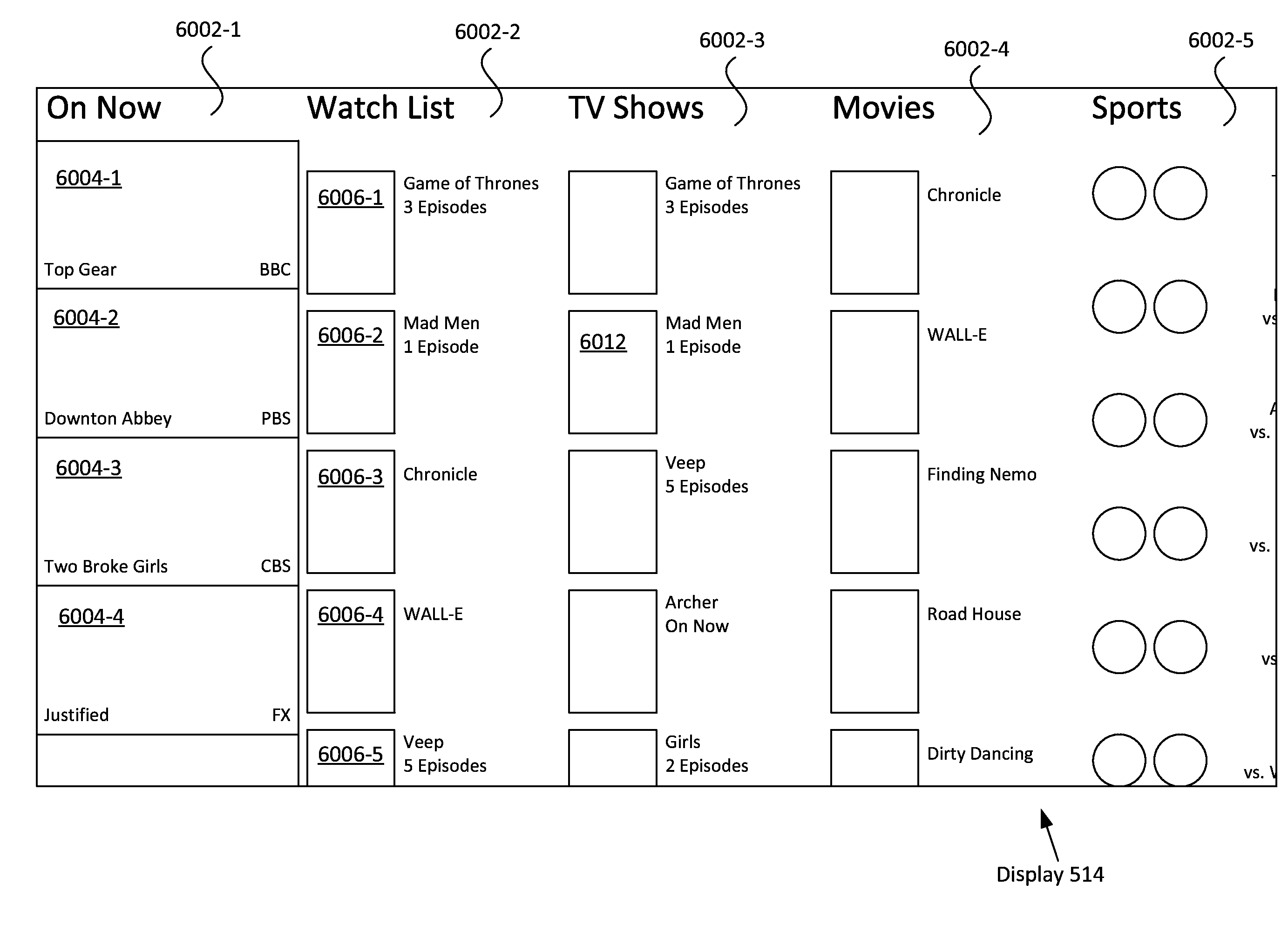 Column interface for navigating in a user interface