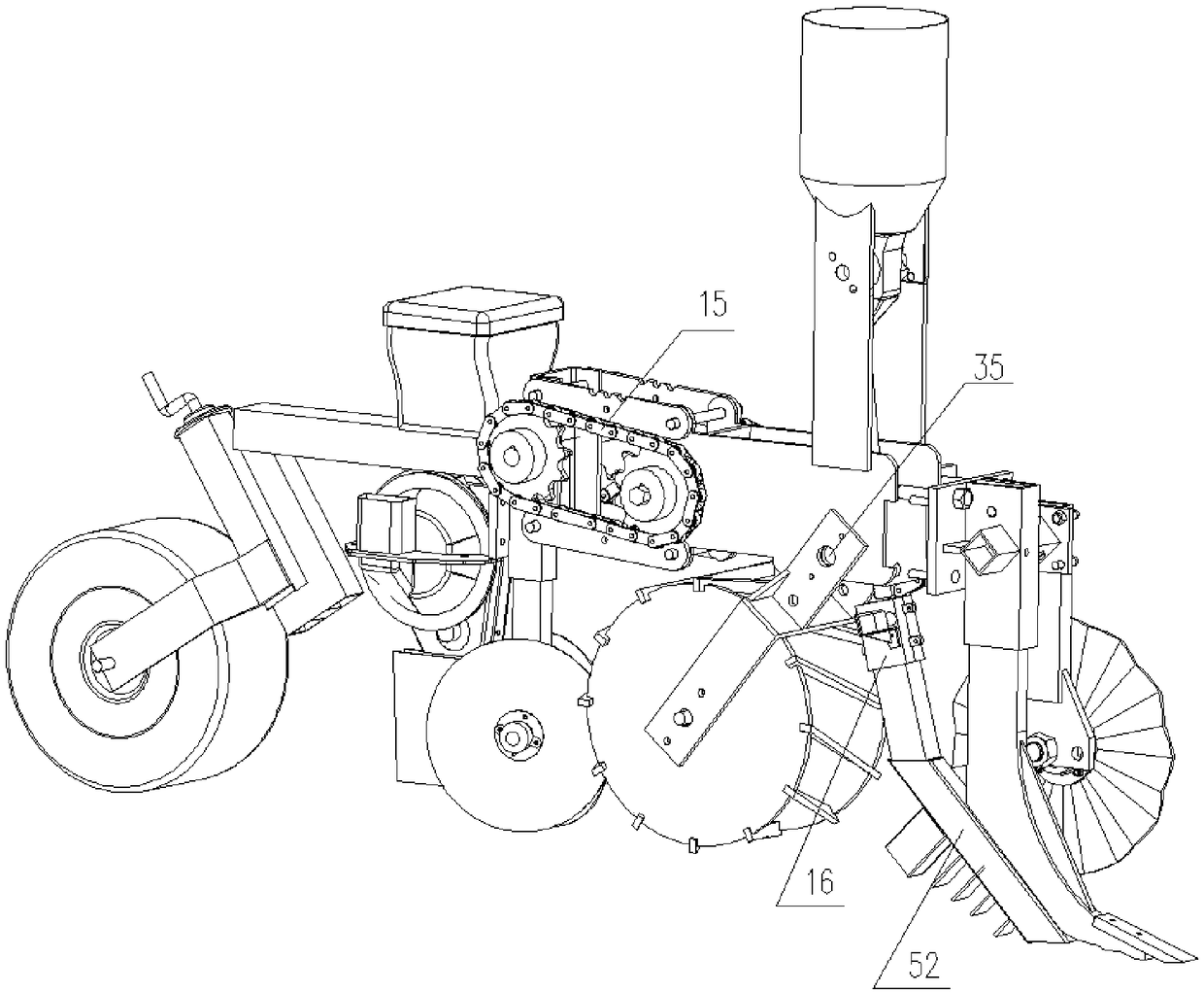 A precision sowing machine and precision sowing method for deep fertilization of corn positive holes