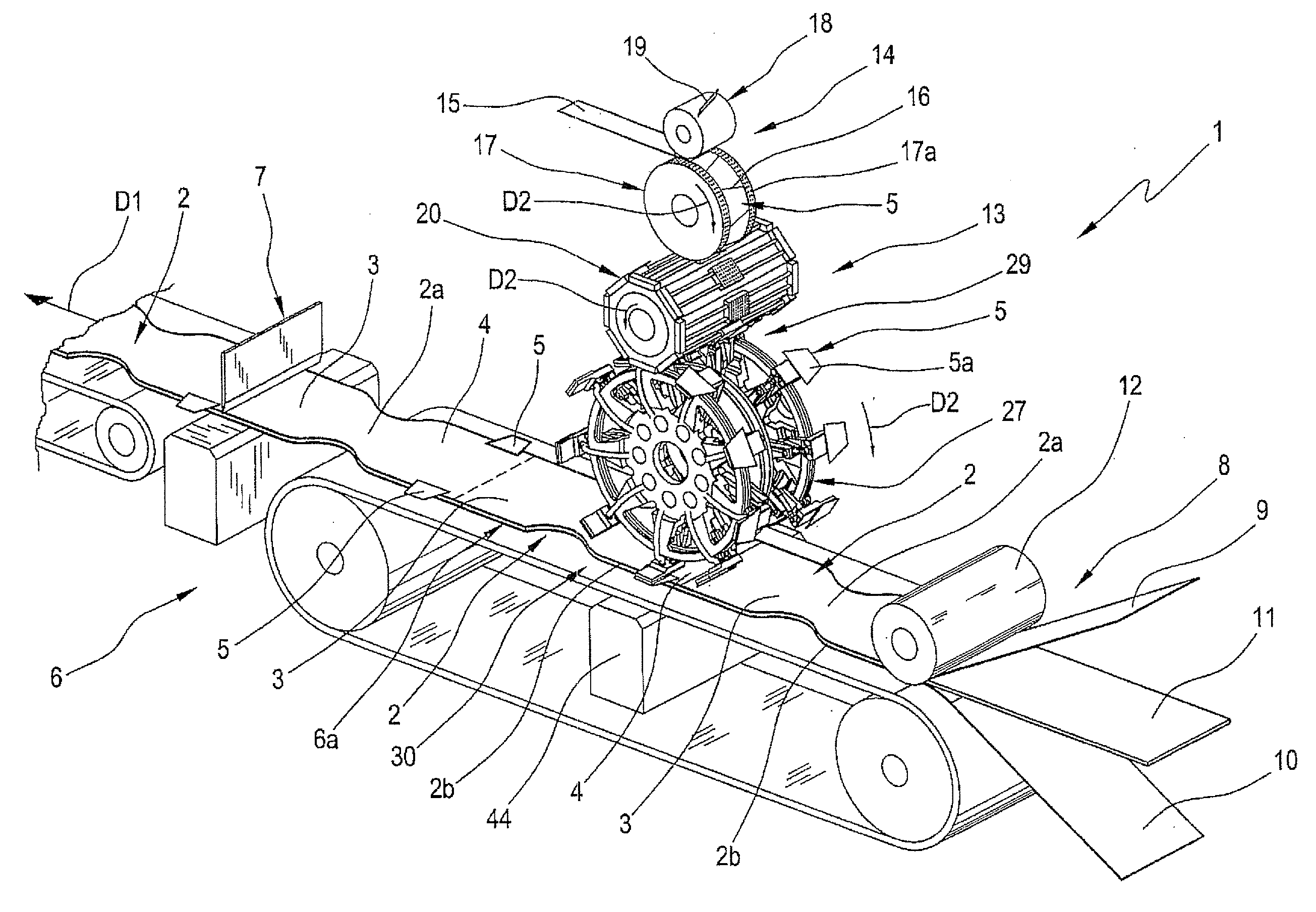 Machine and a method for manufacturing absorbent articles