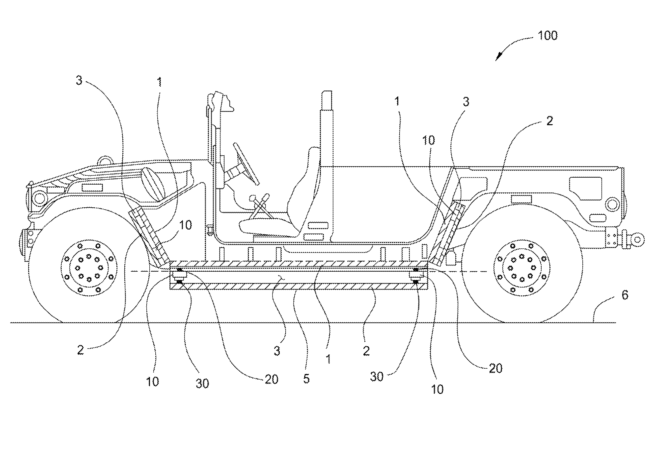 Methods and apparatus for suspending a vehicle shield