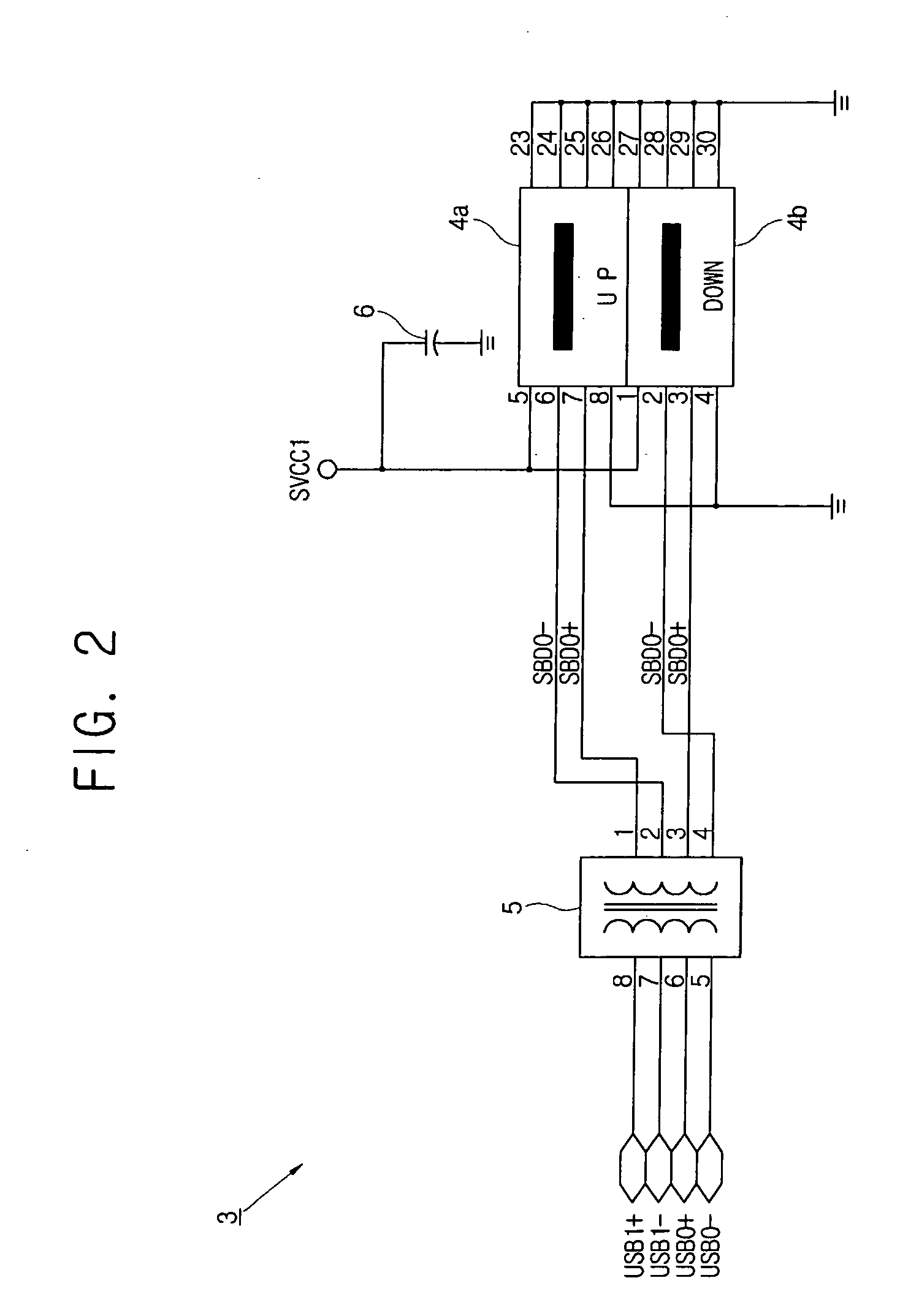 USB circuit device for preventing reverse current from external device