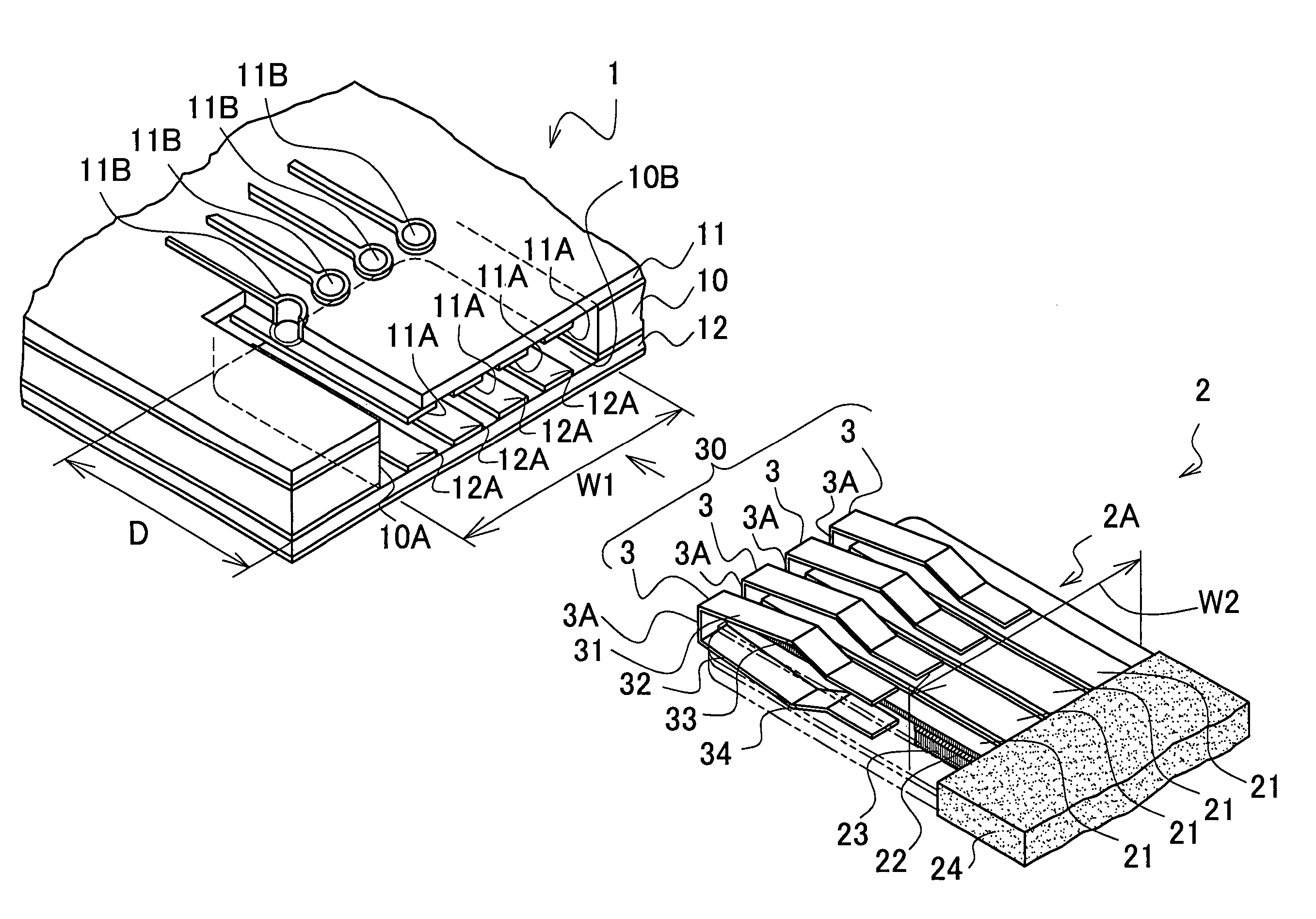 Connection structure of printed wiring board